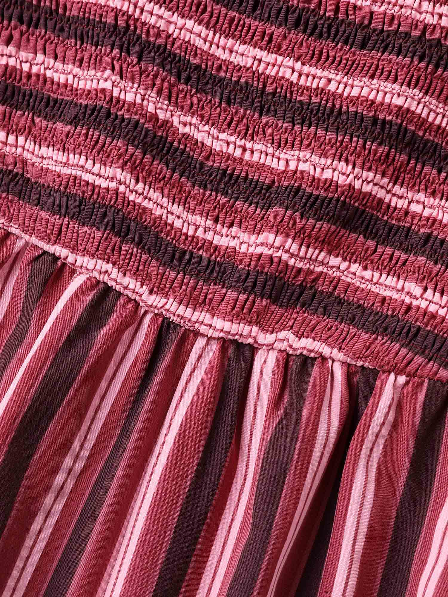 Shirred Stripes Adjustable Pockets Jumpsuit - Image 6
