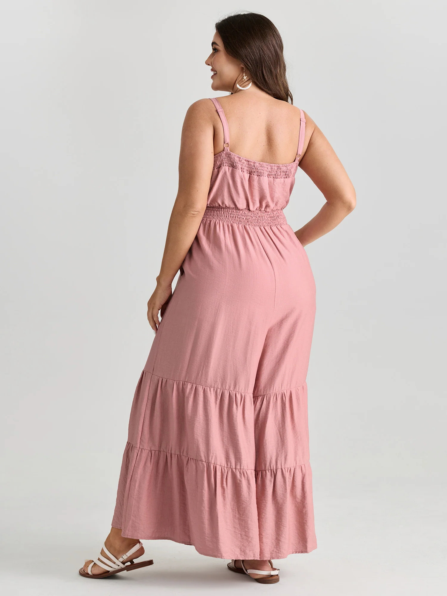 Shirred Tiered Adjustable Jumpsuit - Image 4