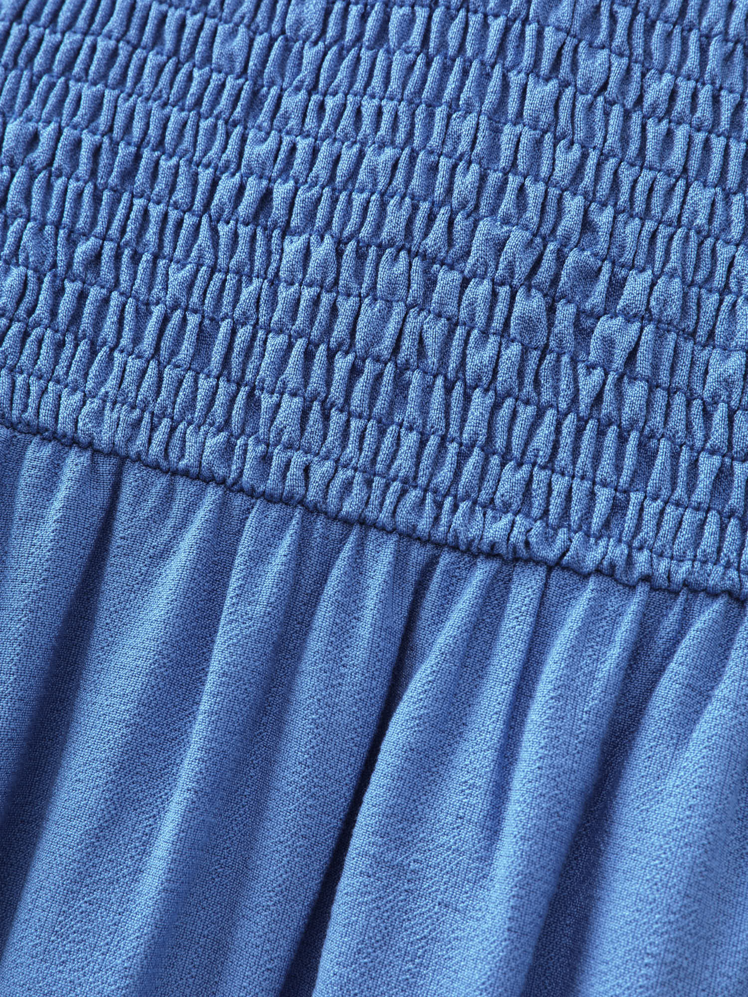 Shirred Tiered Hem Plain Maxi Dress - Image 5