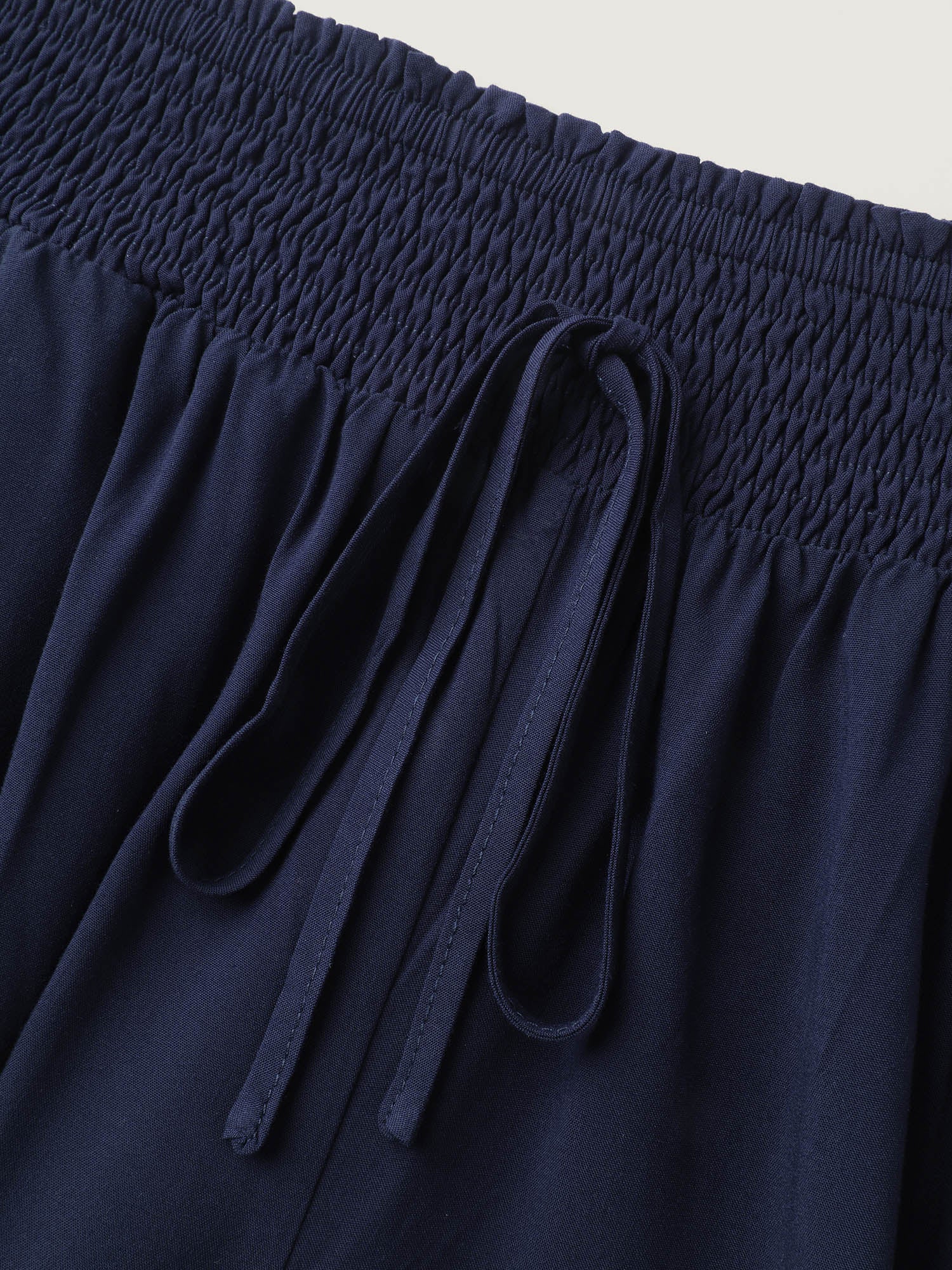 Shirred Waist Curvy Hem Wide-Leg Pants - Image 7