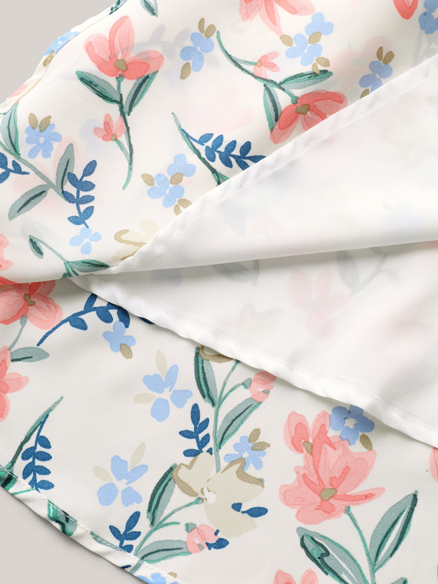 Shirred Waist Floral Print Pockets Midi Dress - Image 7