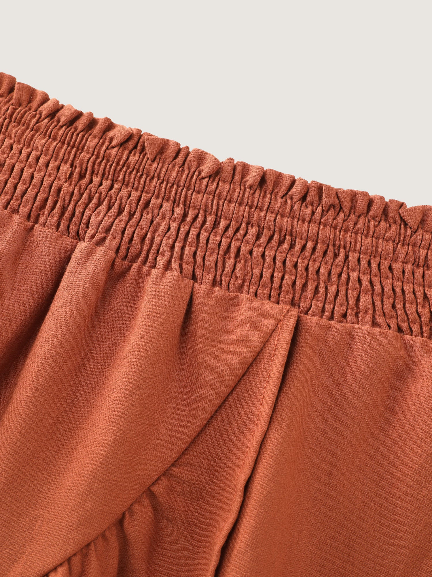 Shirred Waist Ruffled High Low Hem Midi Skirt - Image 8