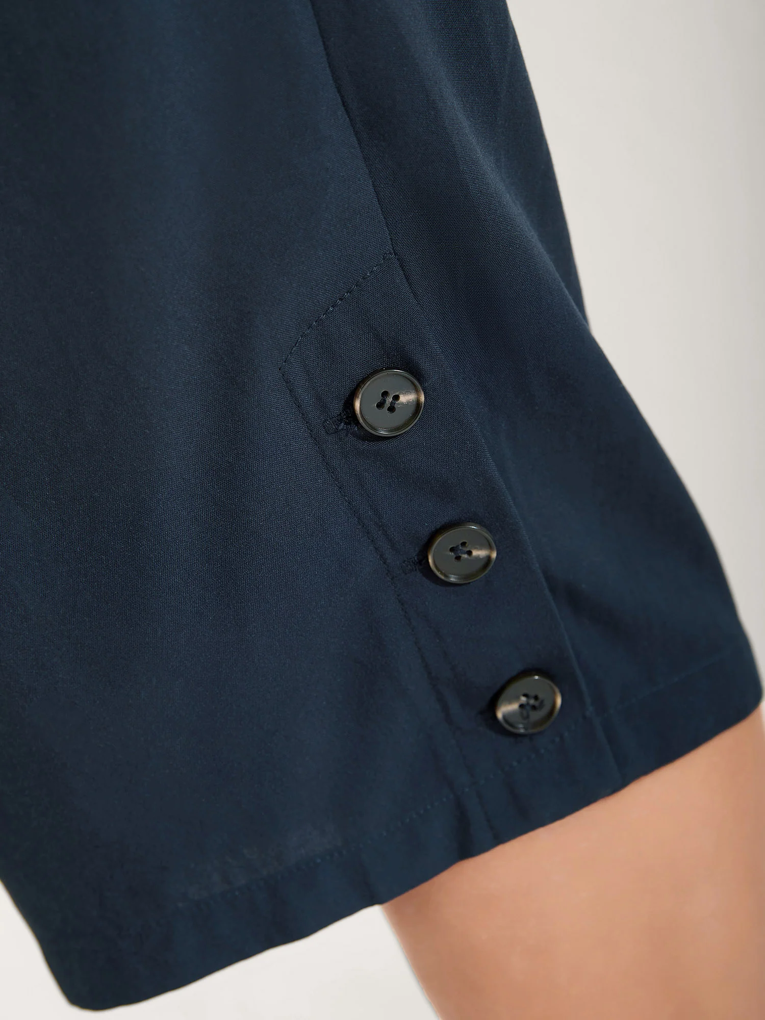 Shirred Waist Solid Straight-Leg Pants - Image 2