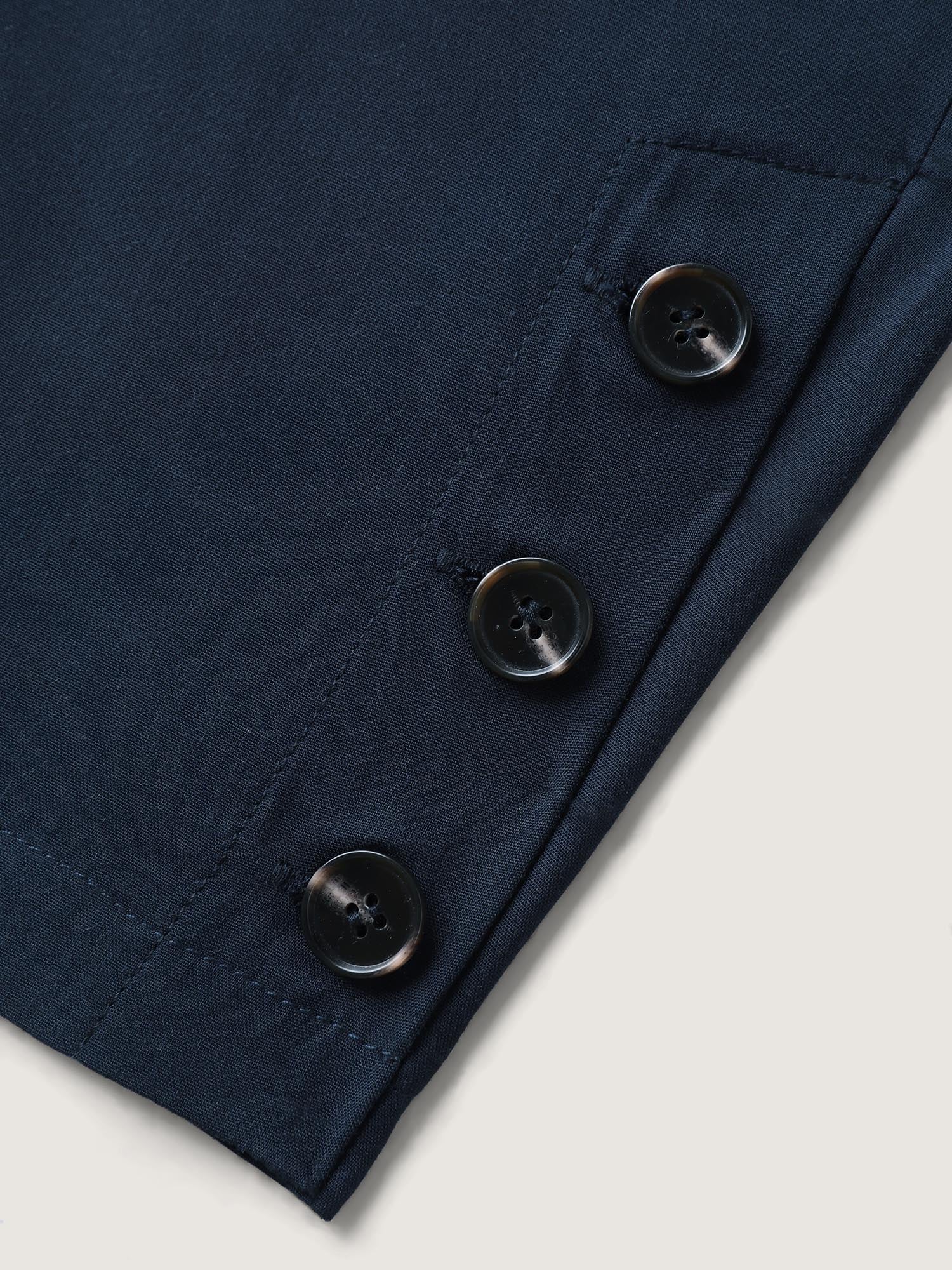Shirred Waist Solid Straight-Leg Pants - Image 6