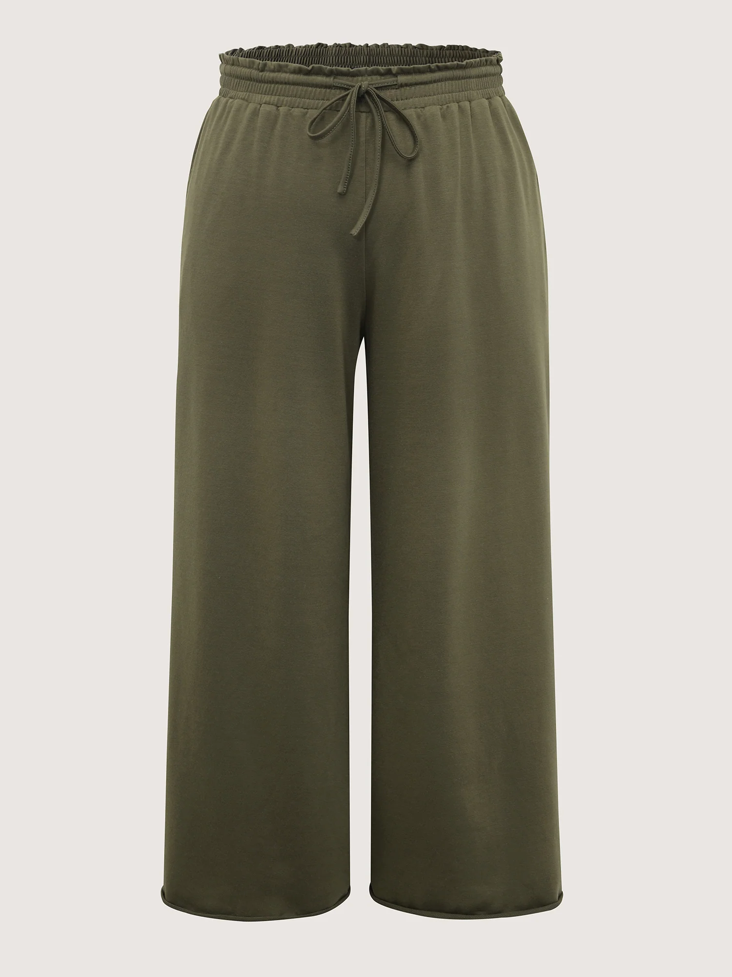 Shirred Waist-Tie Wide-Leg Pants - Image 8