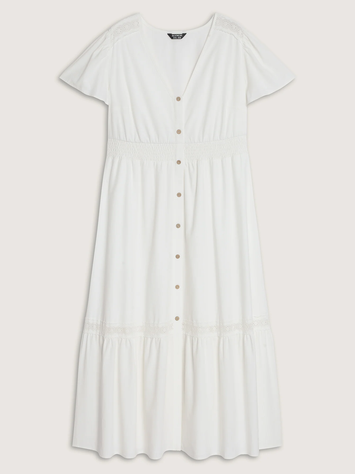 Shirred Waist Tiered V-Neck Maxi Dress - Image 7