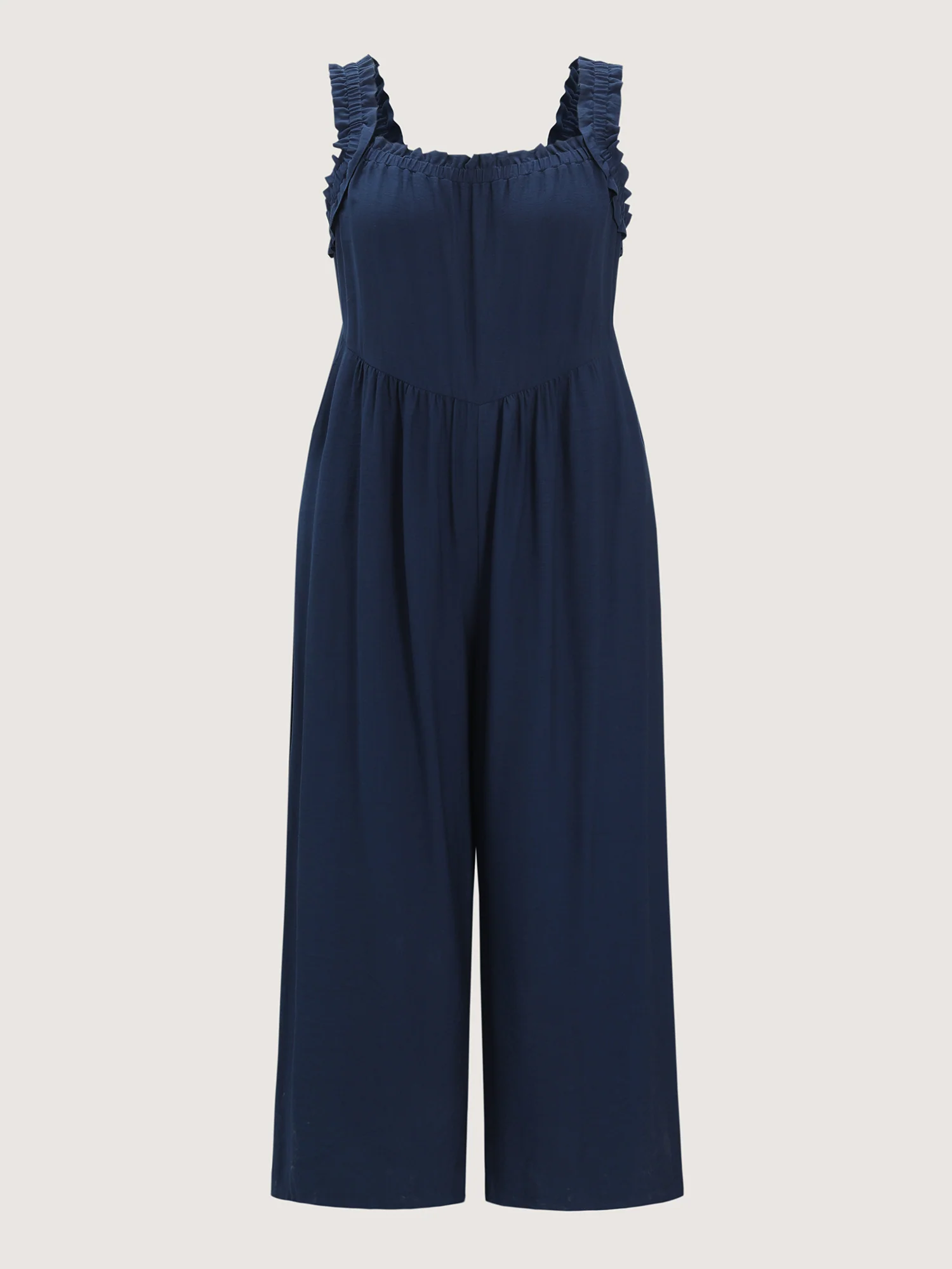 Shirred Wide-Straps Wide-Leg Jumpsuit - Image 7