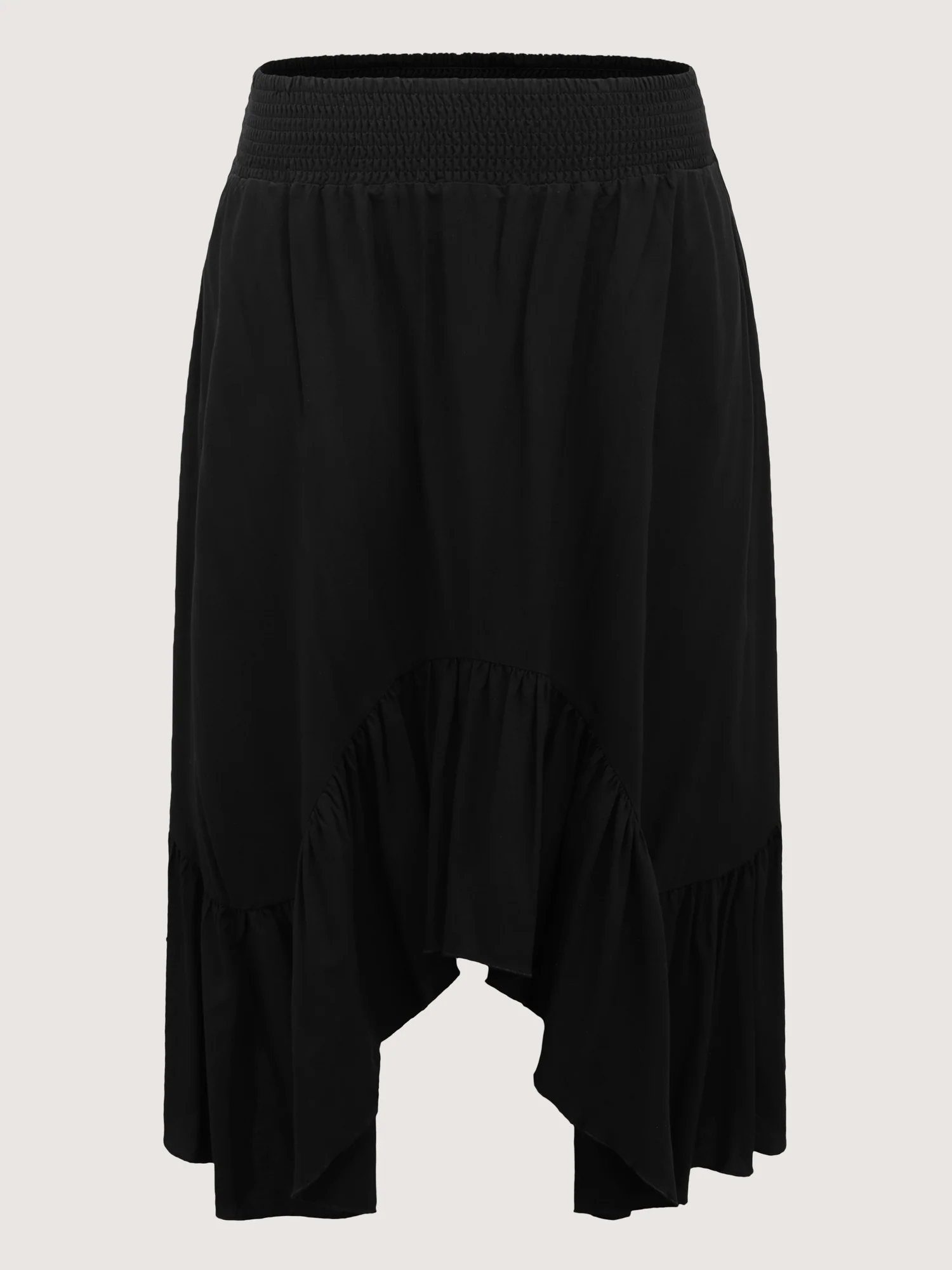 Shirred Wide Waistband Asymmetrical Skirt - Image 7