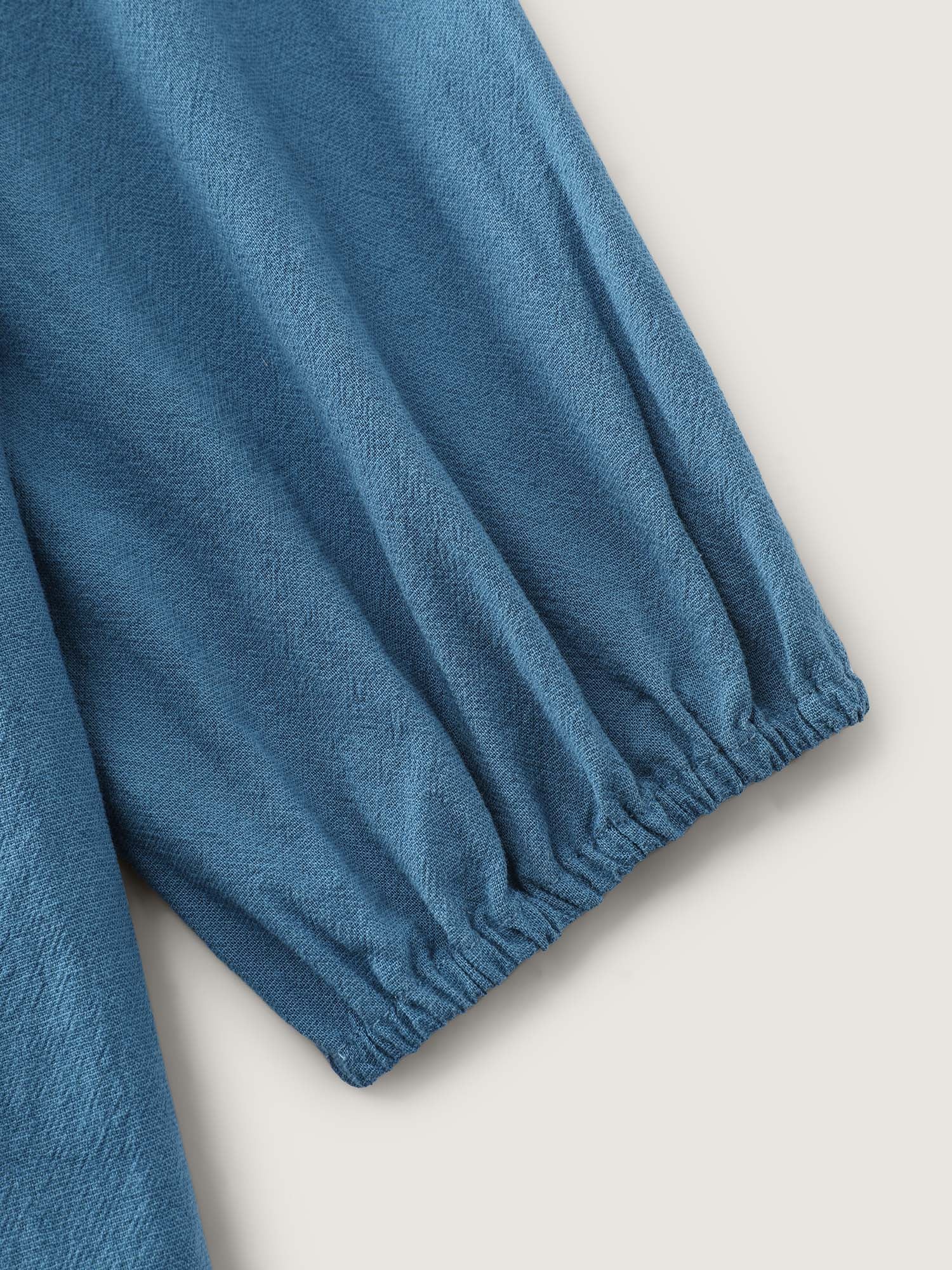 Shirt Collar Button Side Pockets Midi Dress - Image 7