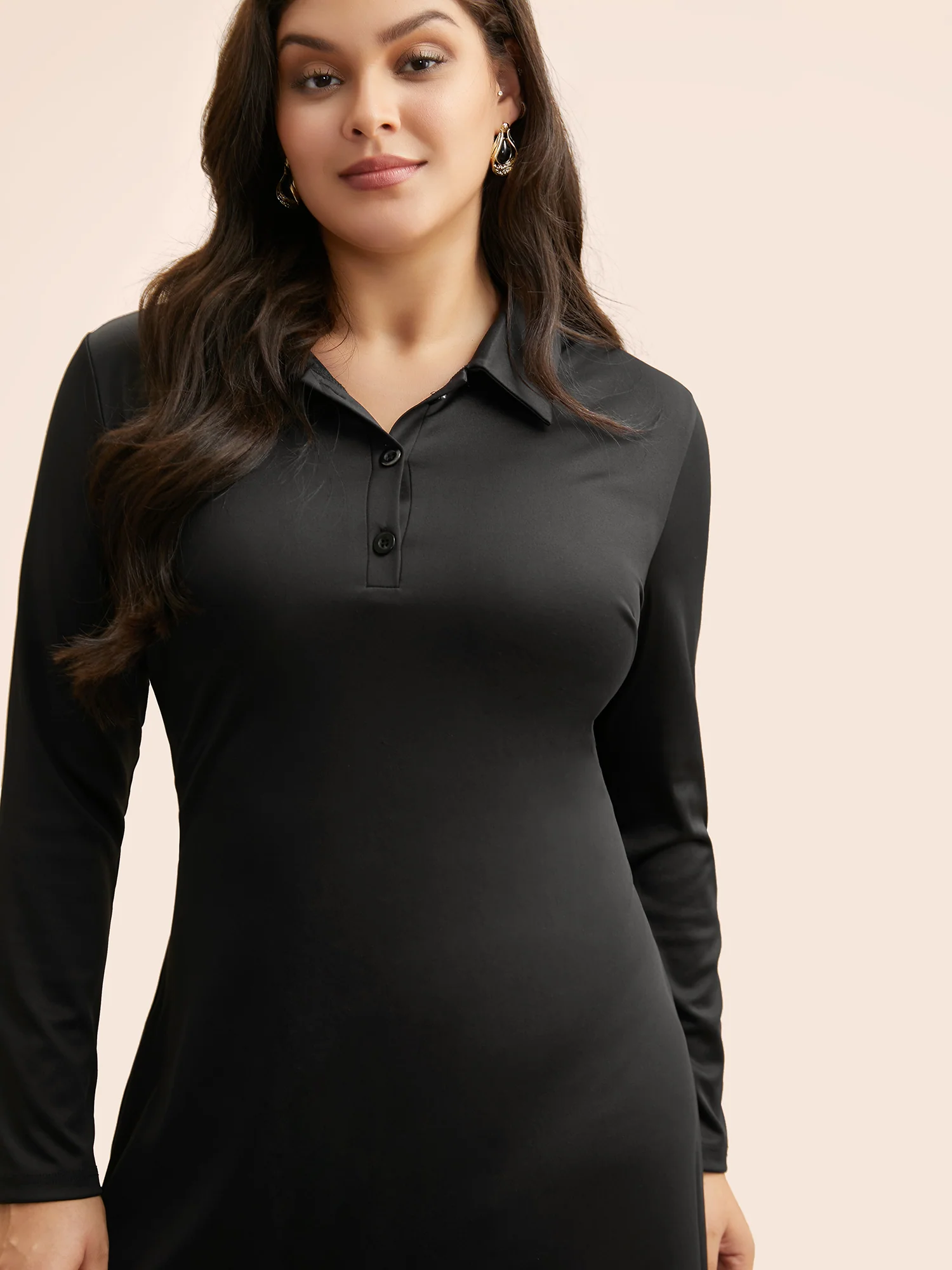 Shirt Collar Button Up Midi Dress - Image 4