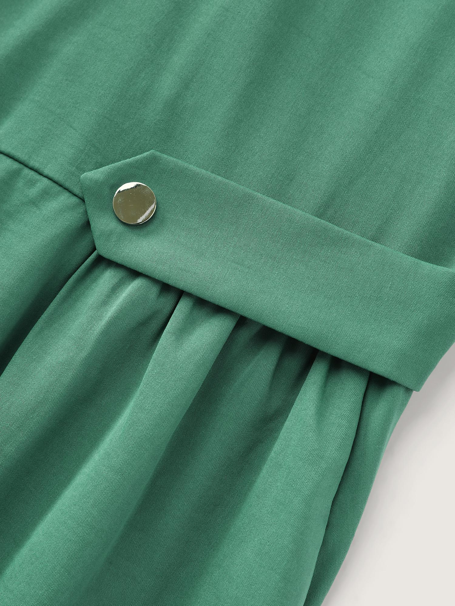 Shirt Collar Decorative Waistline Midi Dress - Image 5