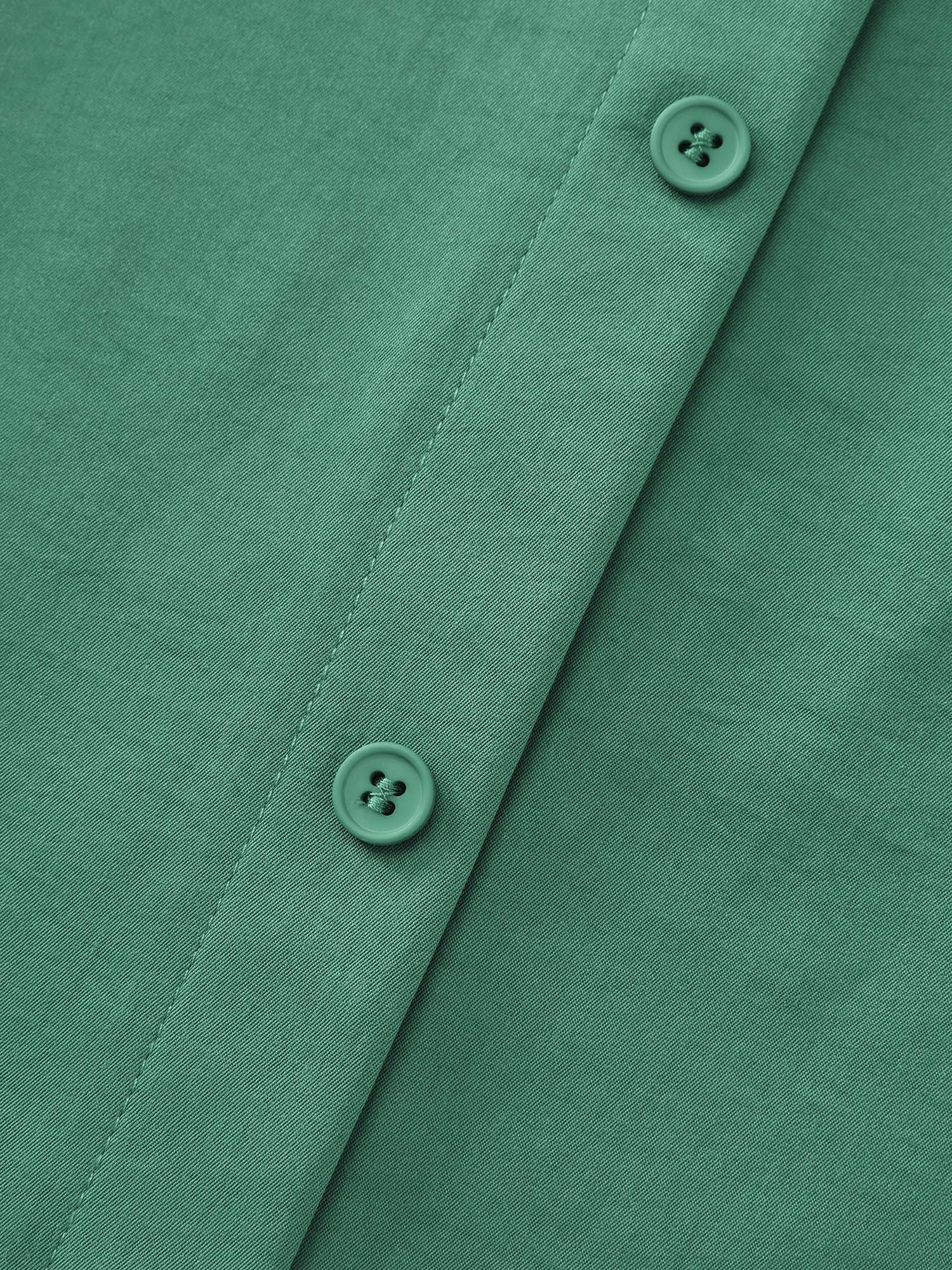 Shirt Collar Decorative Waistline Midi Dress - Image 6