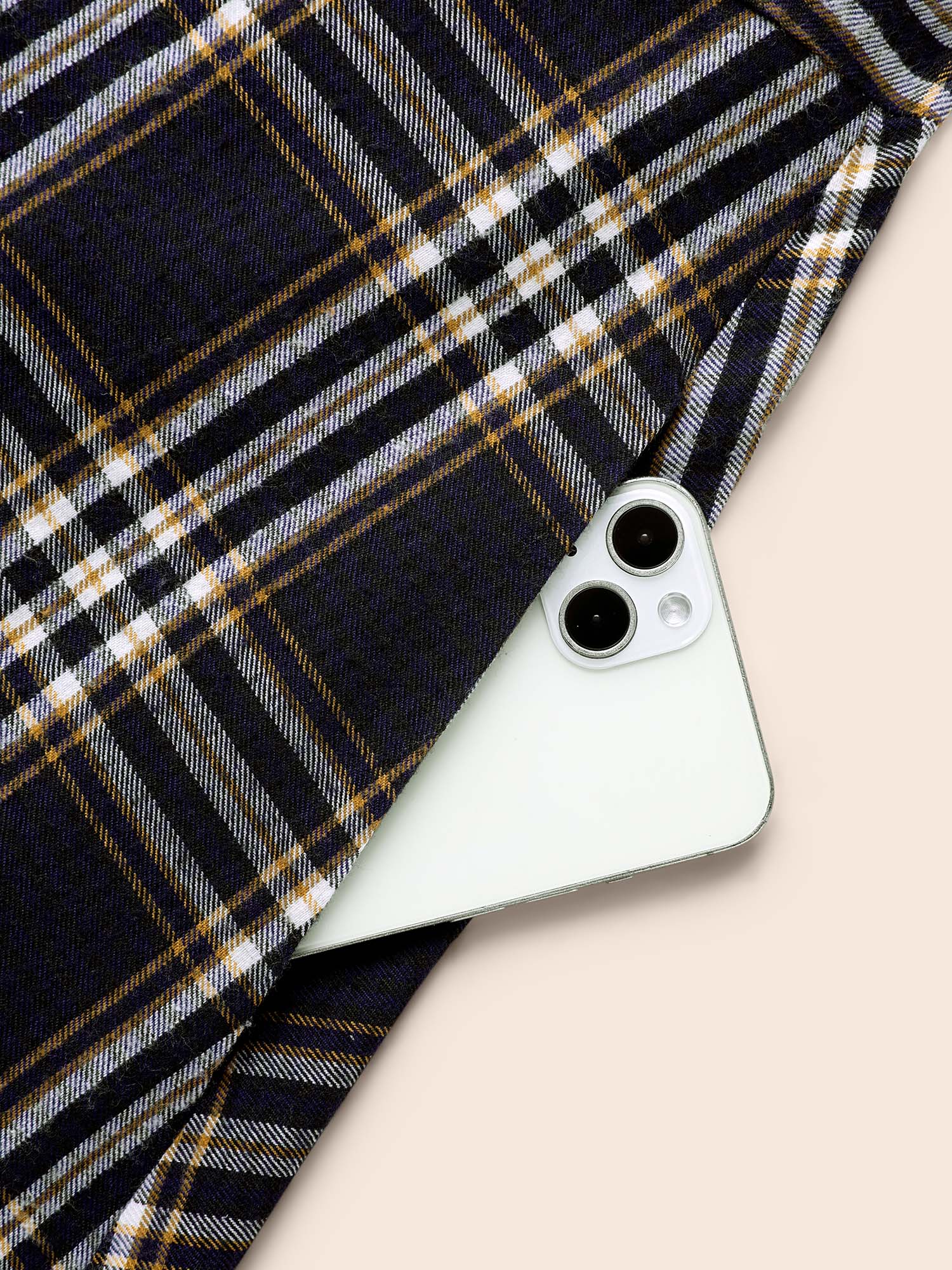 Shirt Collar Plaid Contrast Belted Dress - Image 5