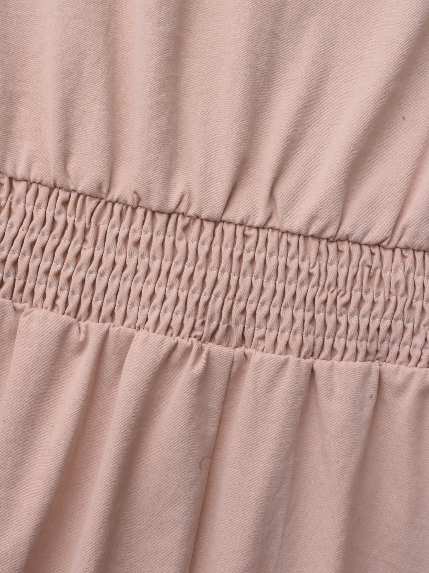 Shirt Collar Shirred Woven Ribbon Dress - Image 5