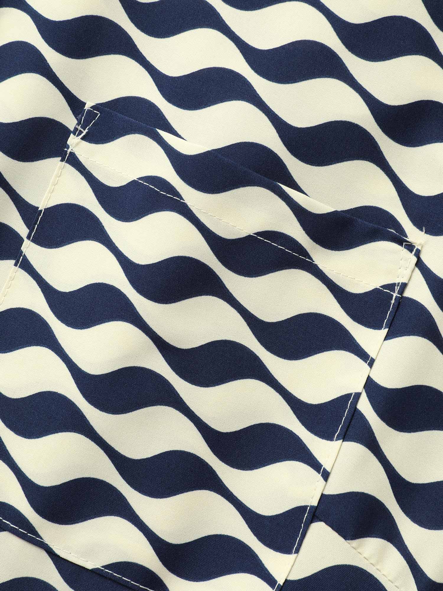 Shirt Collar Striped Belted Midi Dress - Image 6