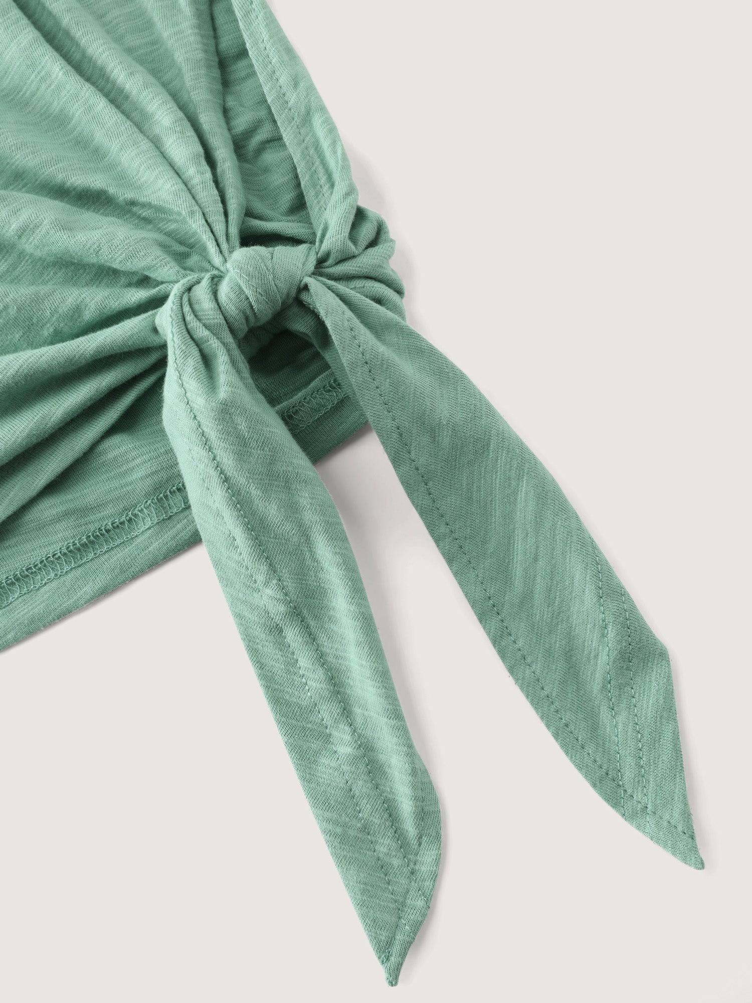 Cotton Shore Thing Side Tie Plain T-Shirt - Image 7