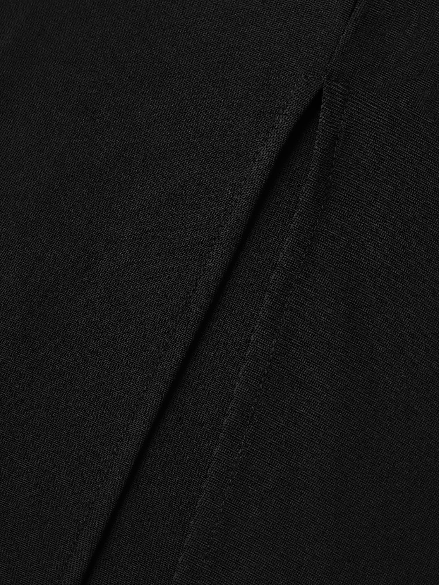 Shoulder Drawstring Slit Solid Midi Dress - Image 5