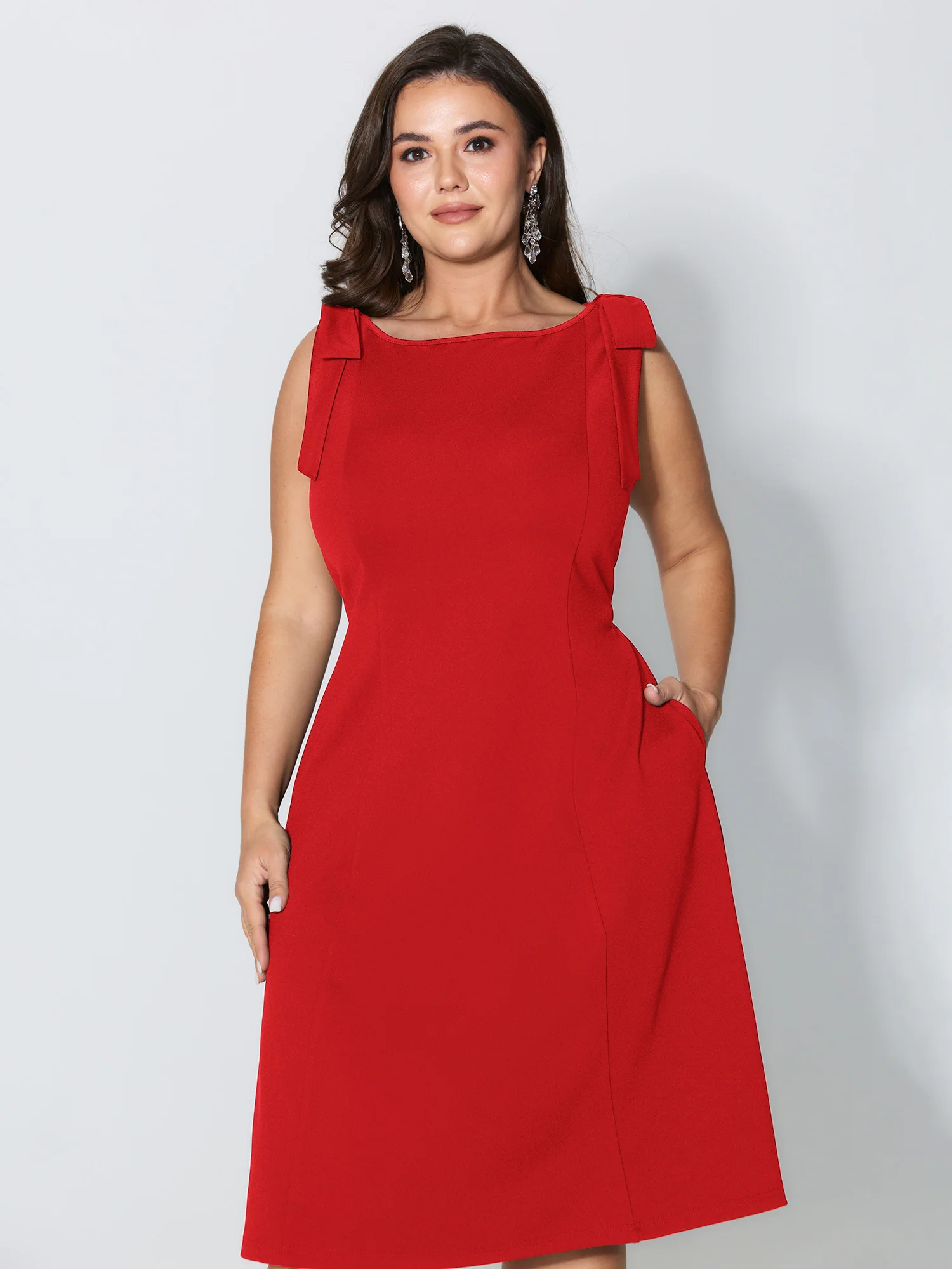 Shoulder Tie Sculpting Bodice Mini Dress - Image 15