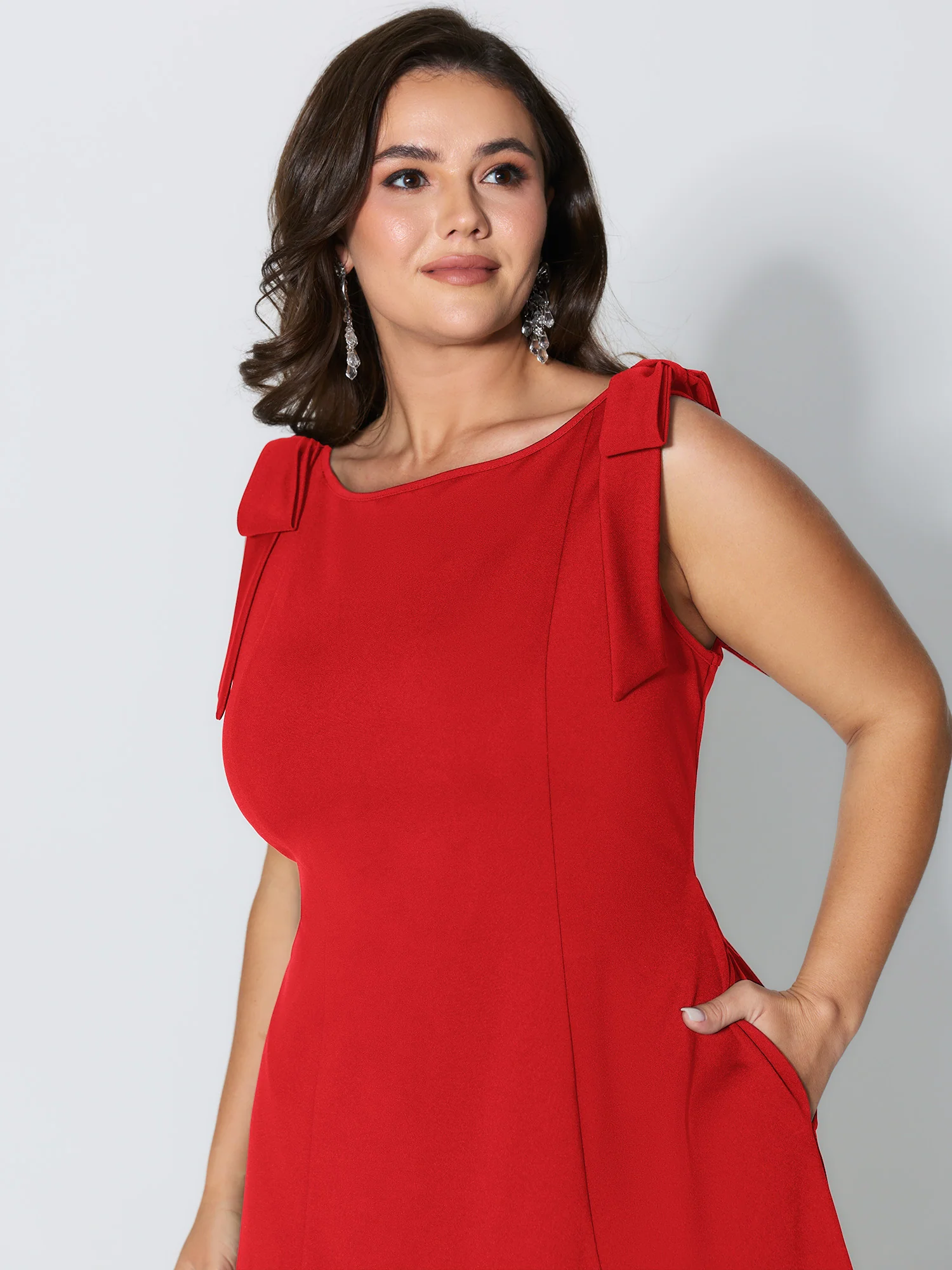 Shoulder Tie Sculpting Bodice Mini Dress - Image 16