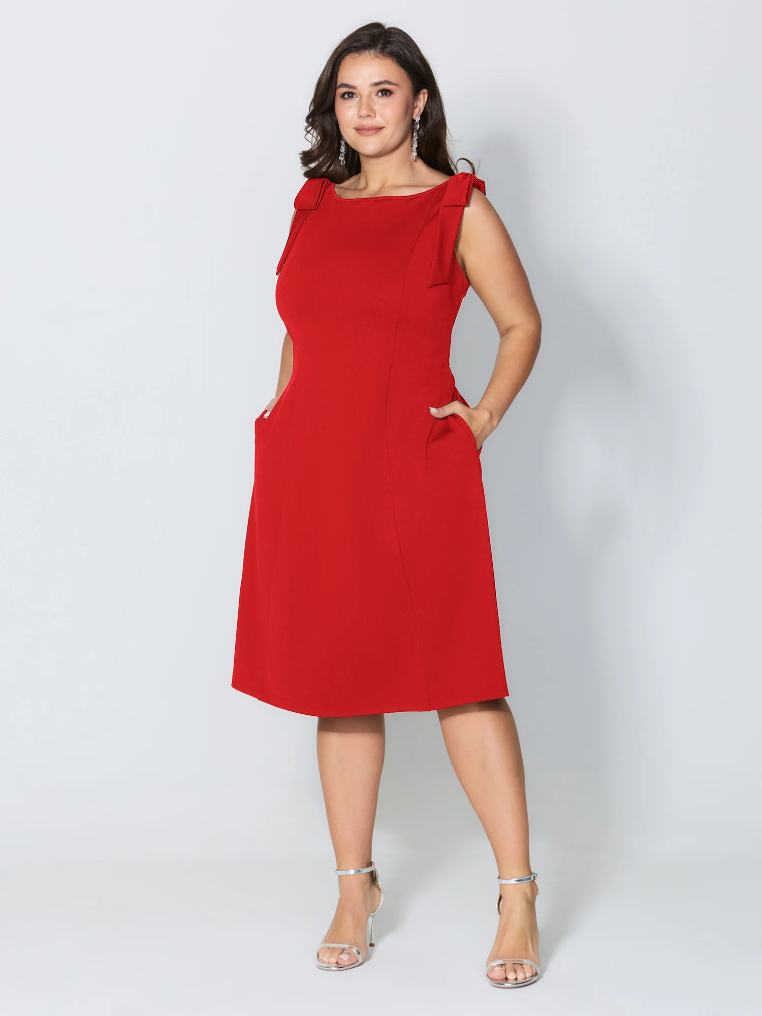 Shoulder Tie Sculpting Bodice Mini Dress - Image 17