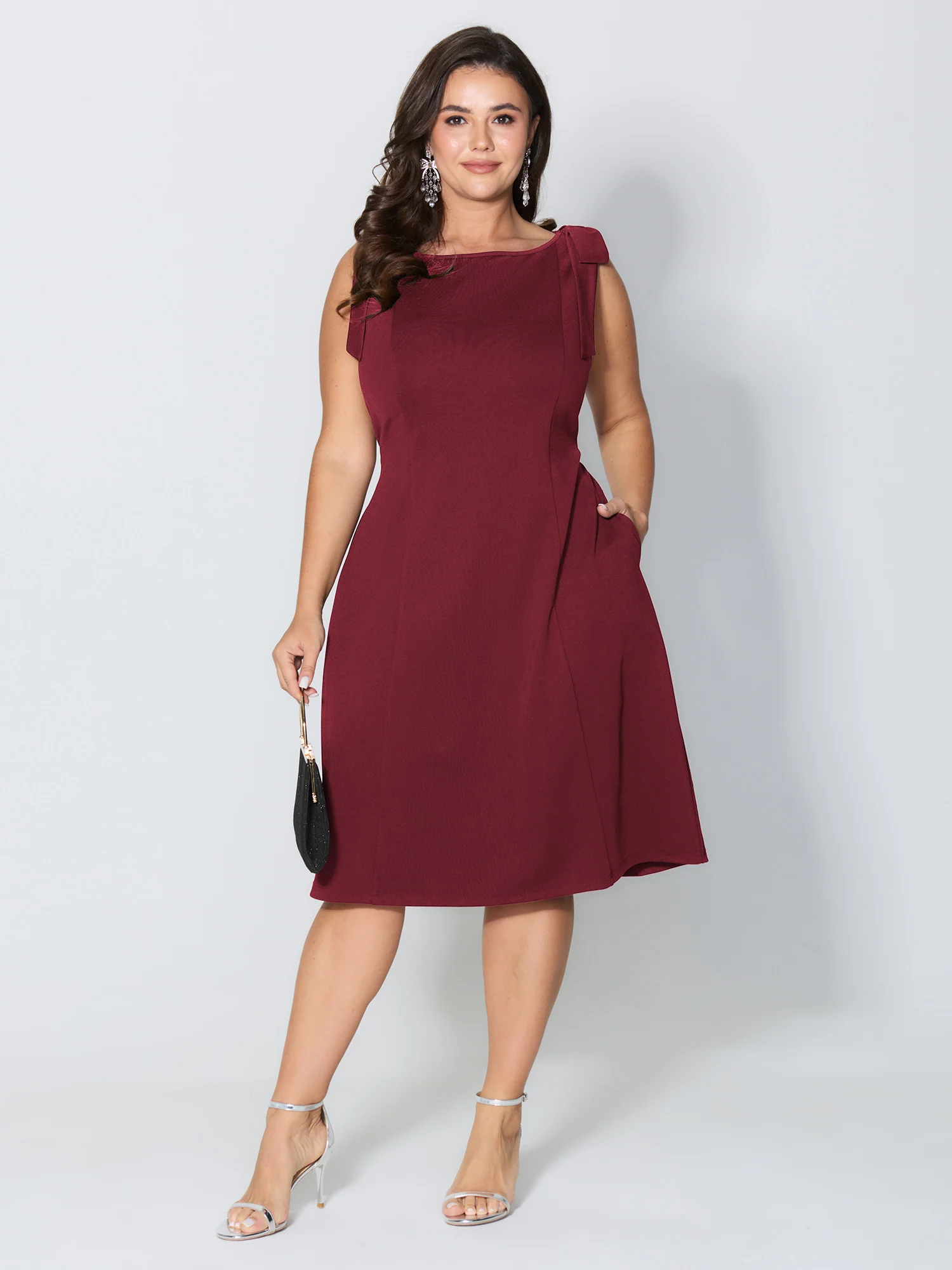 Shoulder Tie Sculpting Bodice Mini Dress - Image 19
