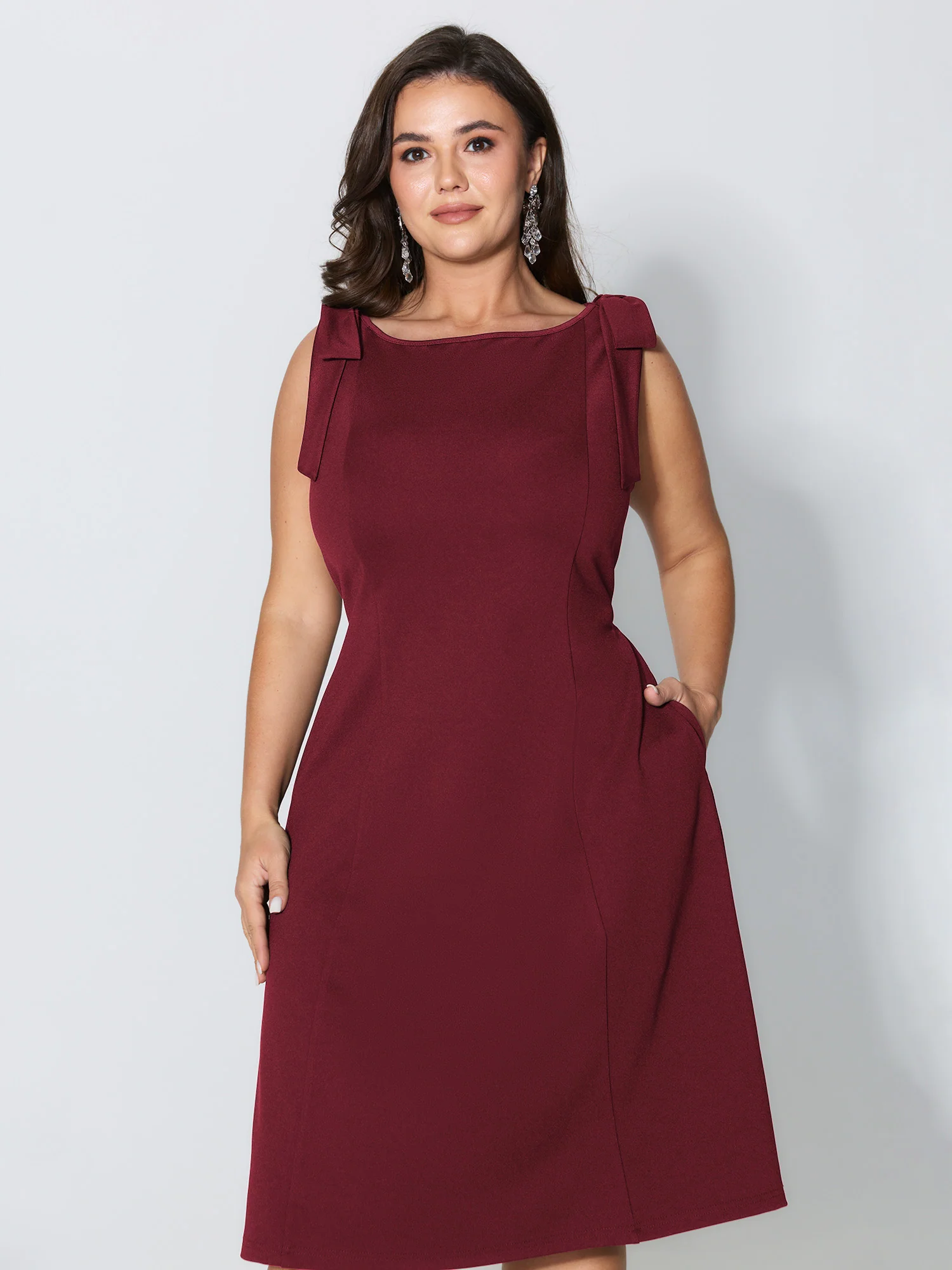 Shoulder Tie Sculpting Bodice Mini Dress - Image 20