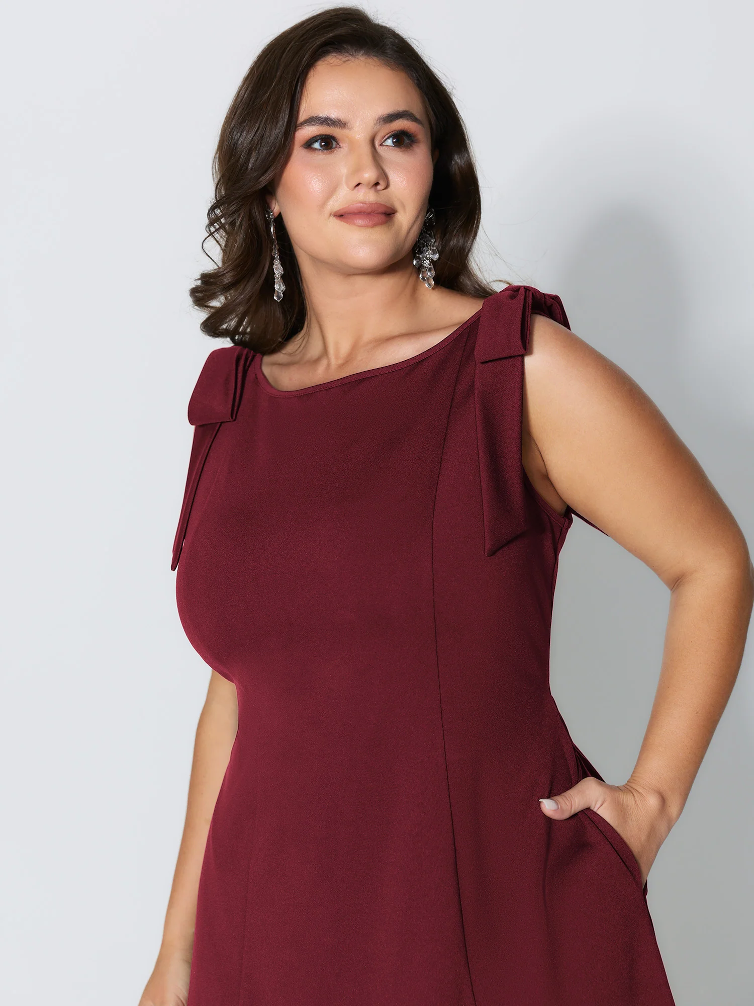Shoulder Tie Sculpting Bodice Mini Dress - Image 21