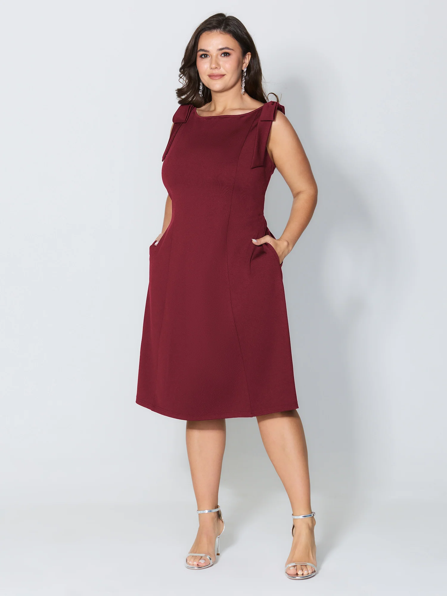 Shoulder Tie Sculpting Bodice Mini Dress - Image 22