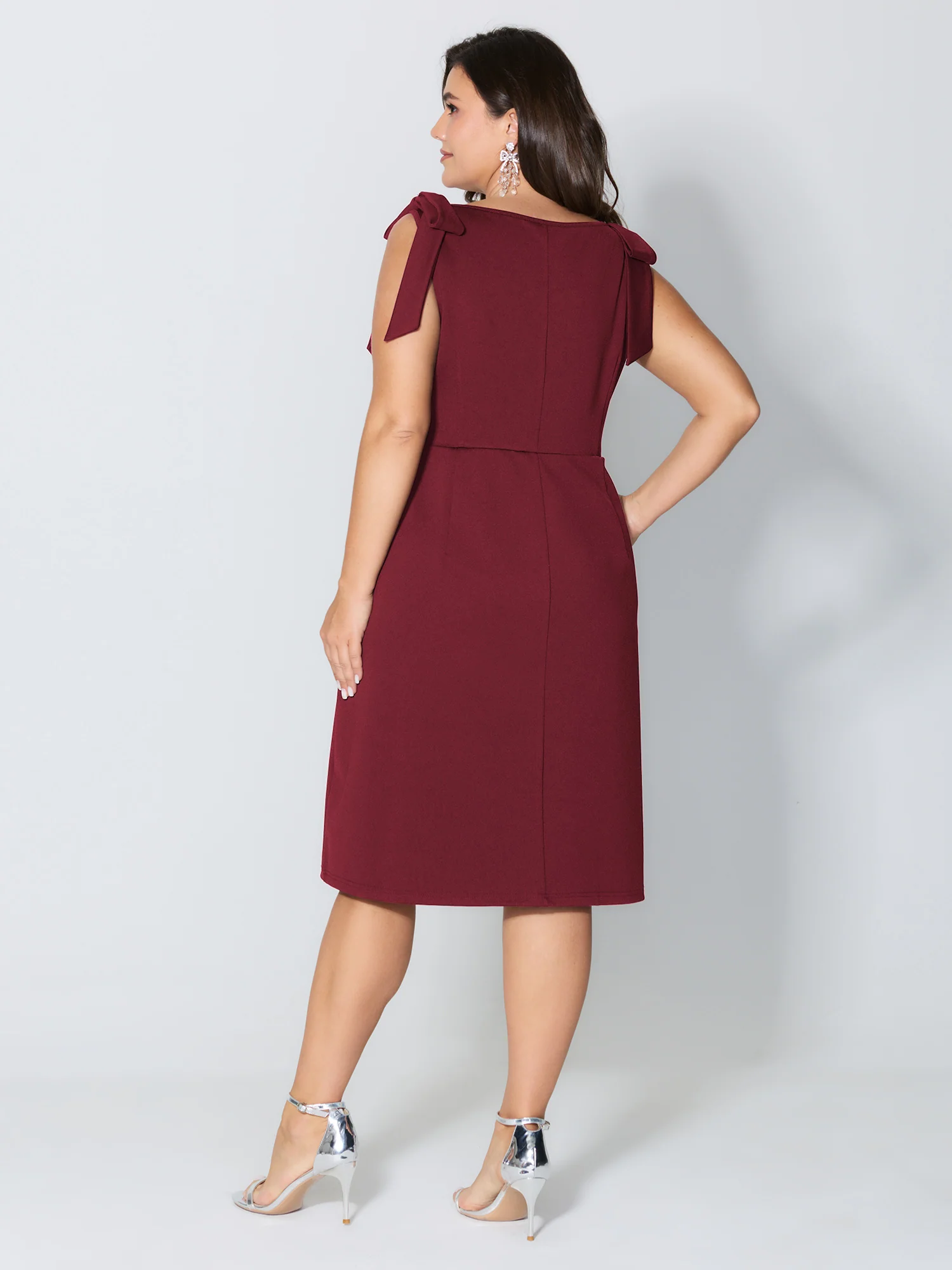 Shoulder Tie Sculpting Bodice Mini Dress - Image 23