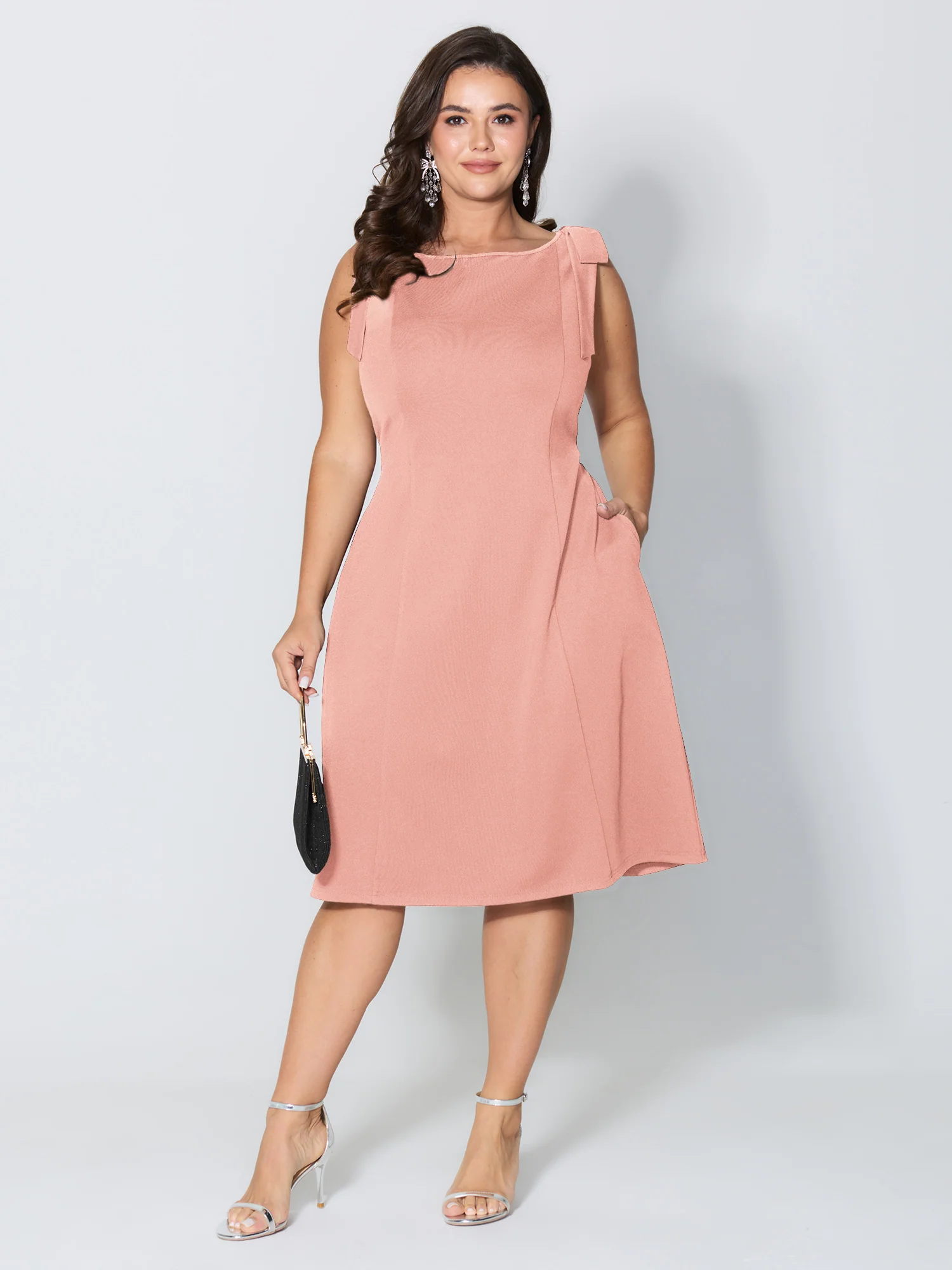 Shoulder Tie Sculpting Bodice Mini Dress - Image 29