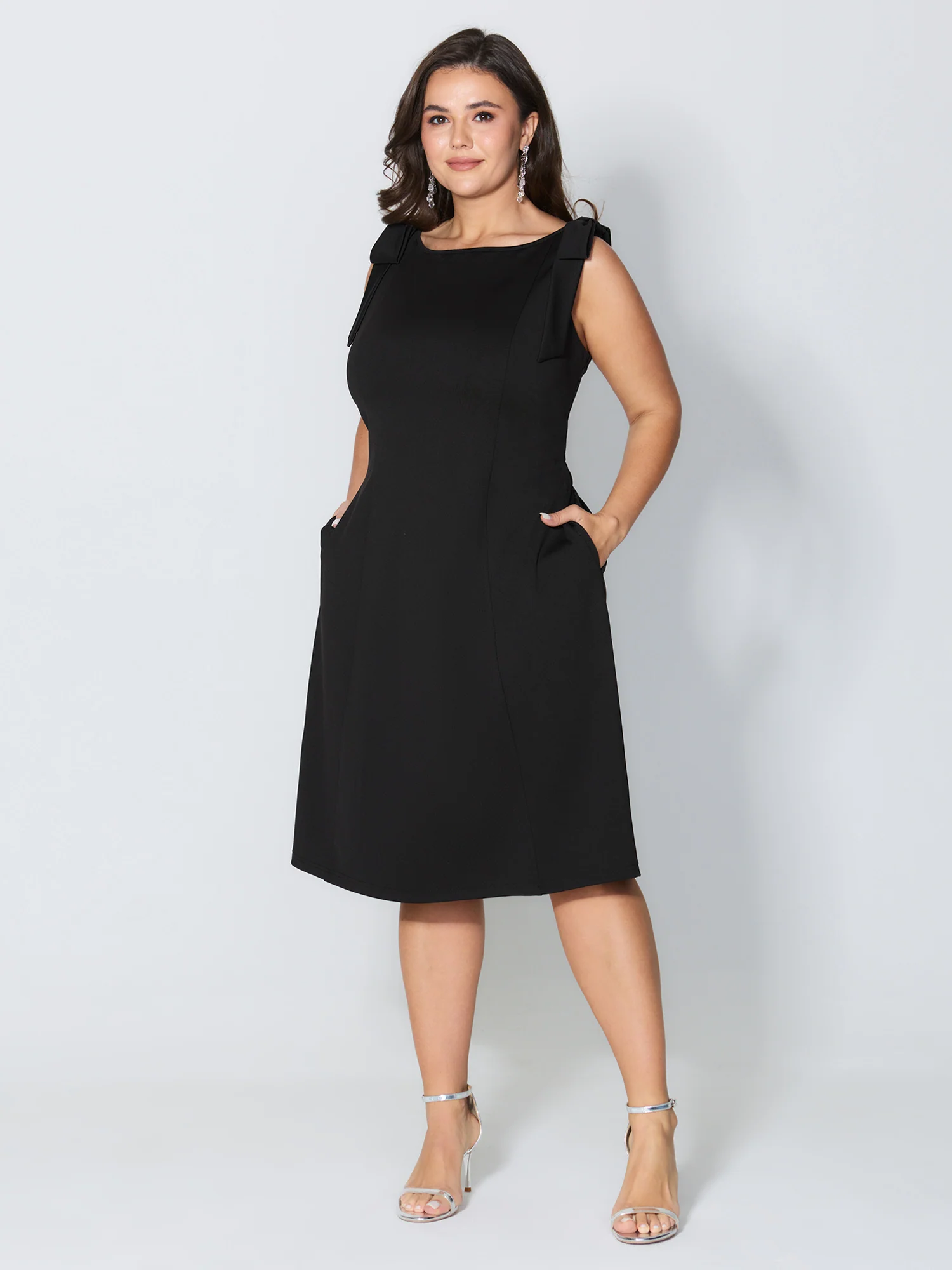Shoulder Tie Sculpting Bodice Mini Dress - Image 3
