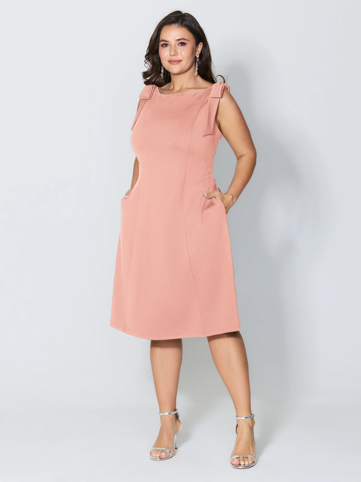 Shoulder Tie Sculpting Bodice Mini Dress - Image 32