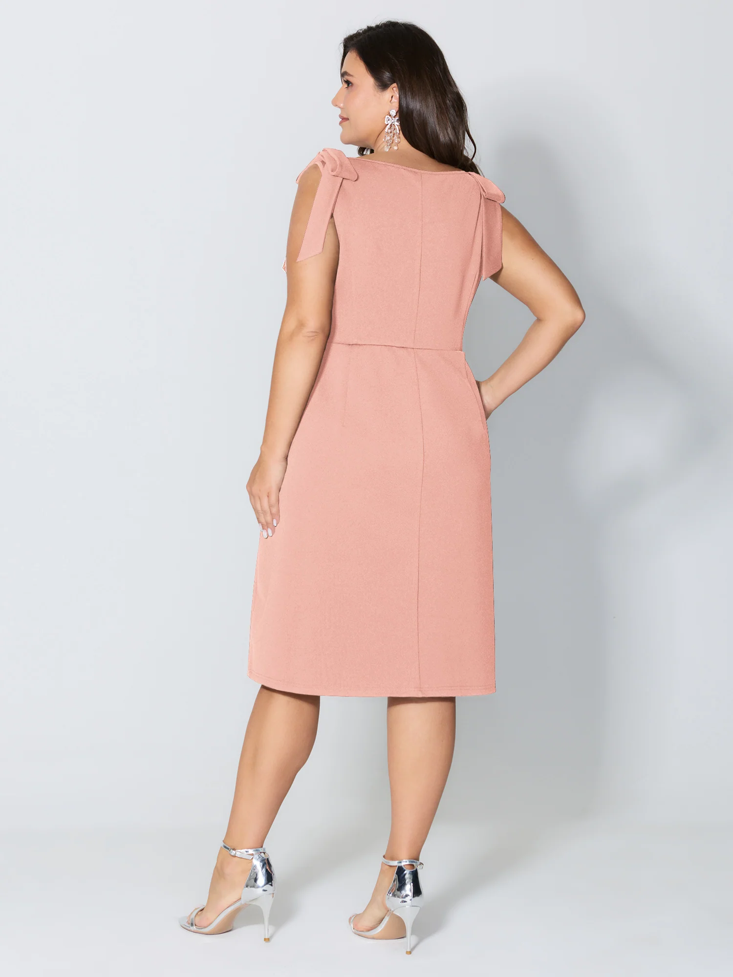 Shoulder Tie Sculpting Bodice Mini Dress - Image 33