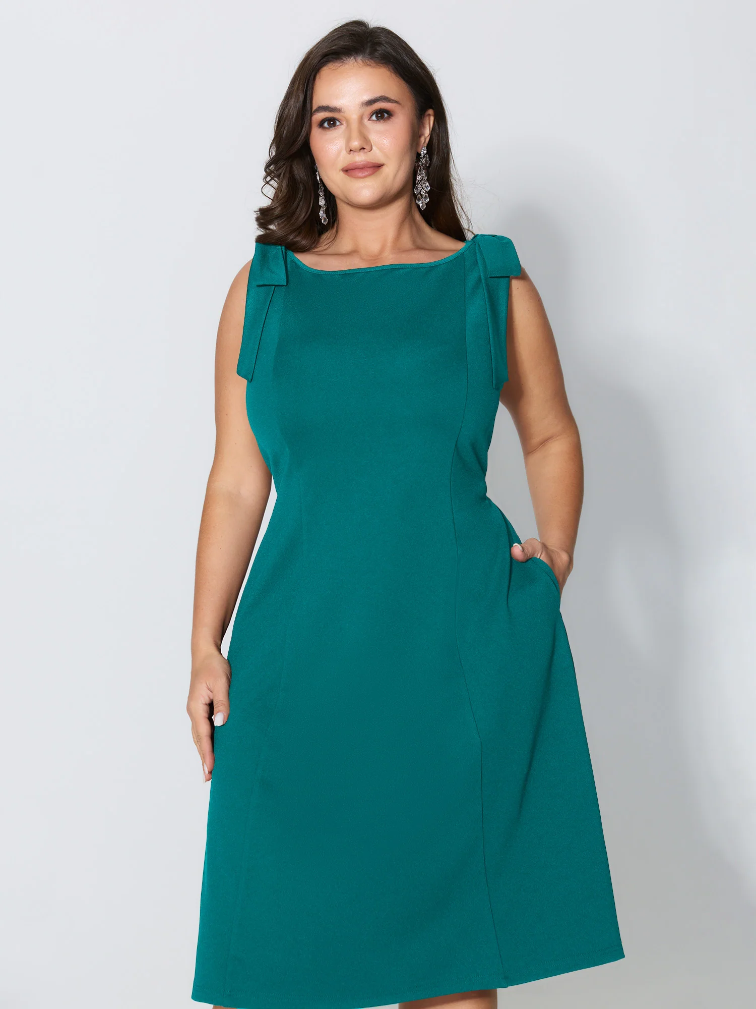 Shoulder Tie Sculpting Bodice Mini Dress - Image 35