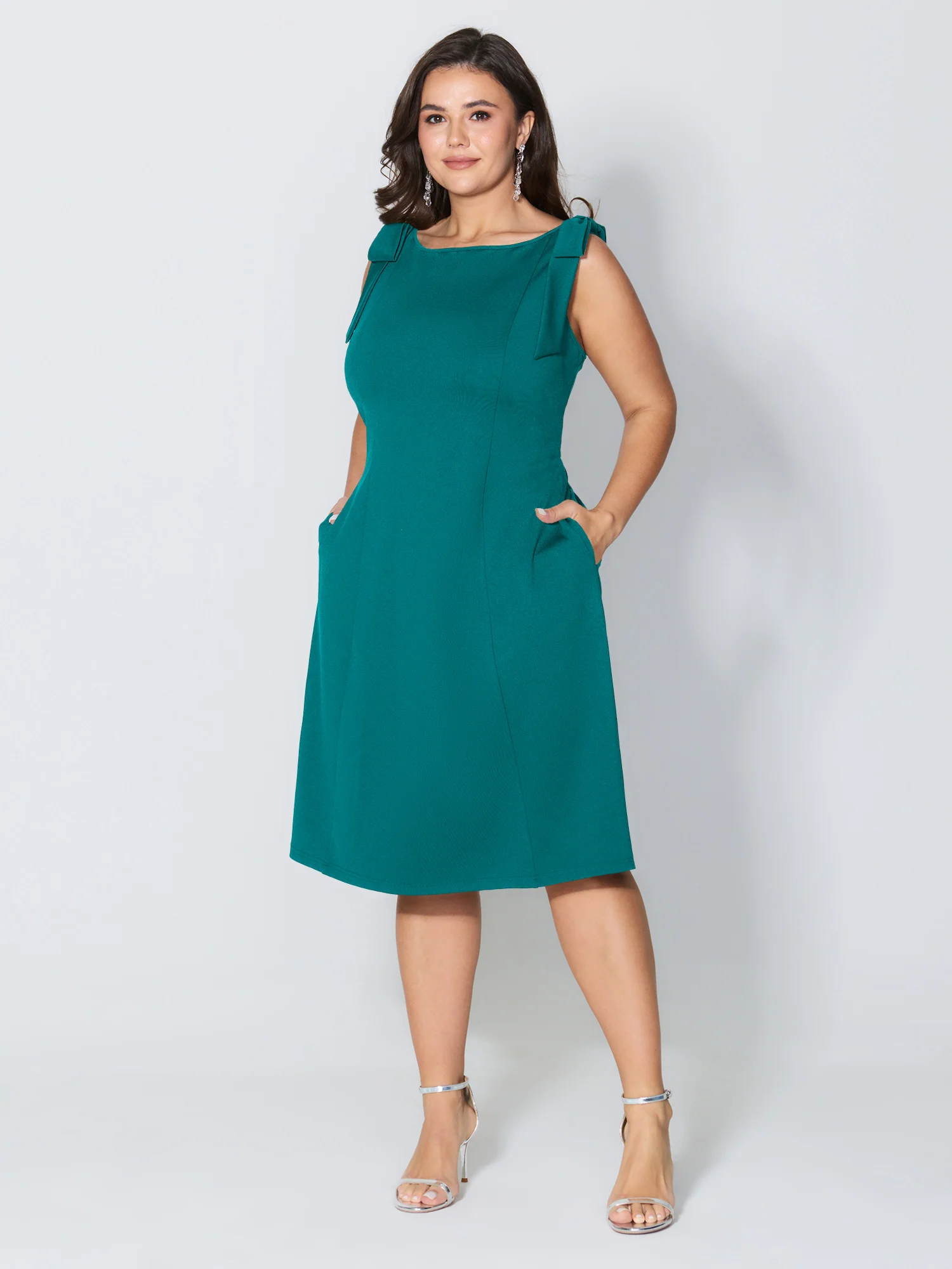 Shoulder Tie Sculpting Bodice Mini Dress - Image 37