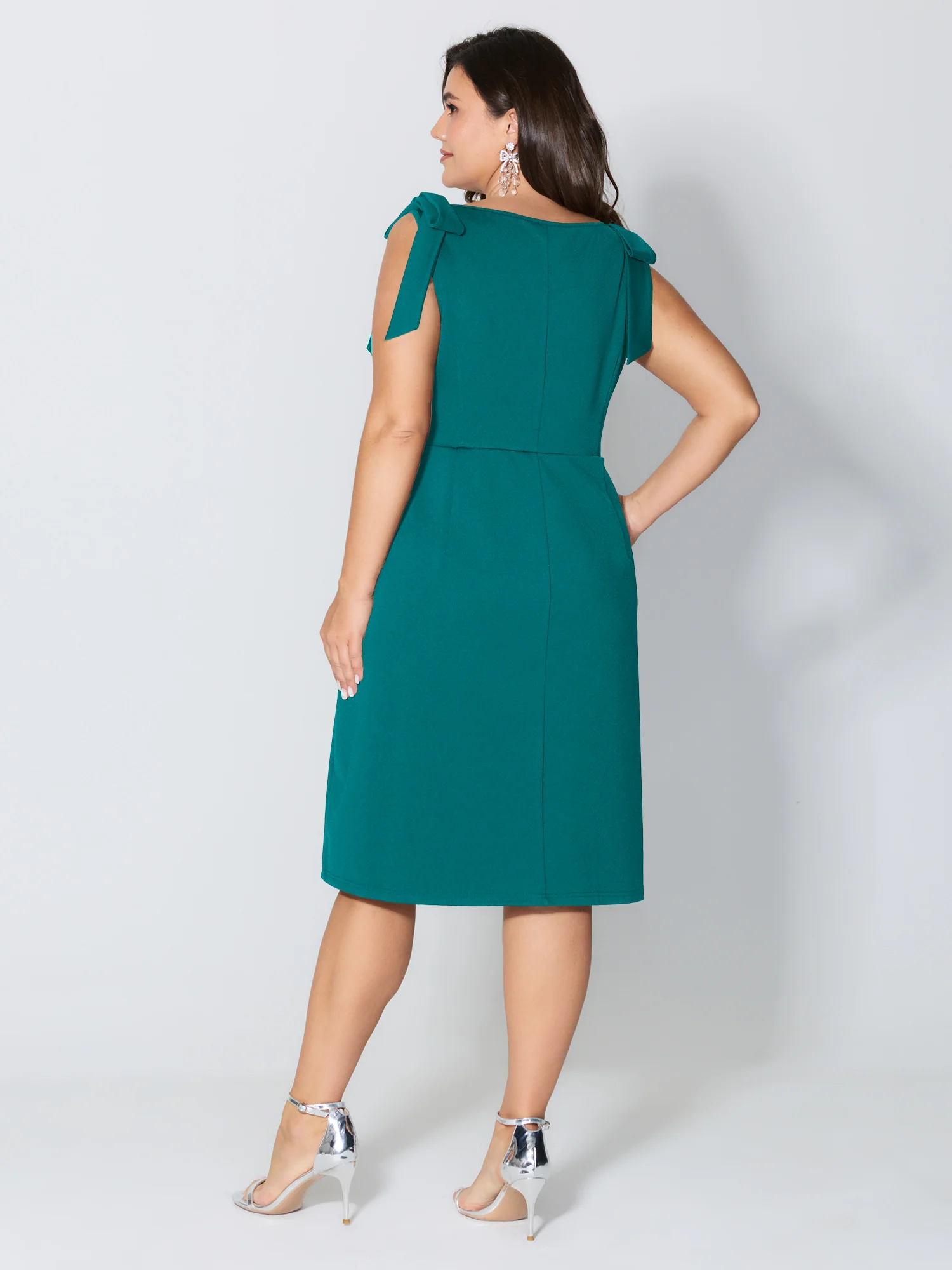 Shoulder Tie Sculpting Bodice Mini Dress - Image 38