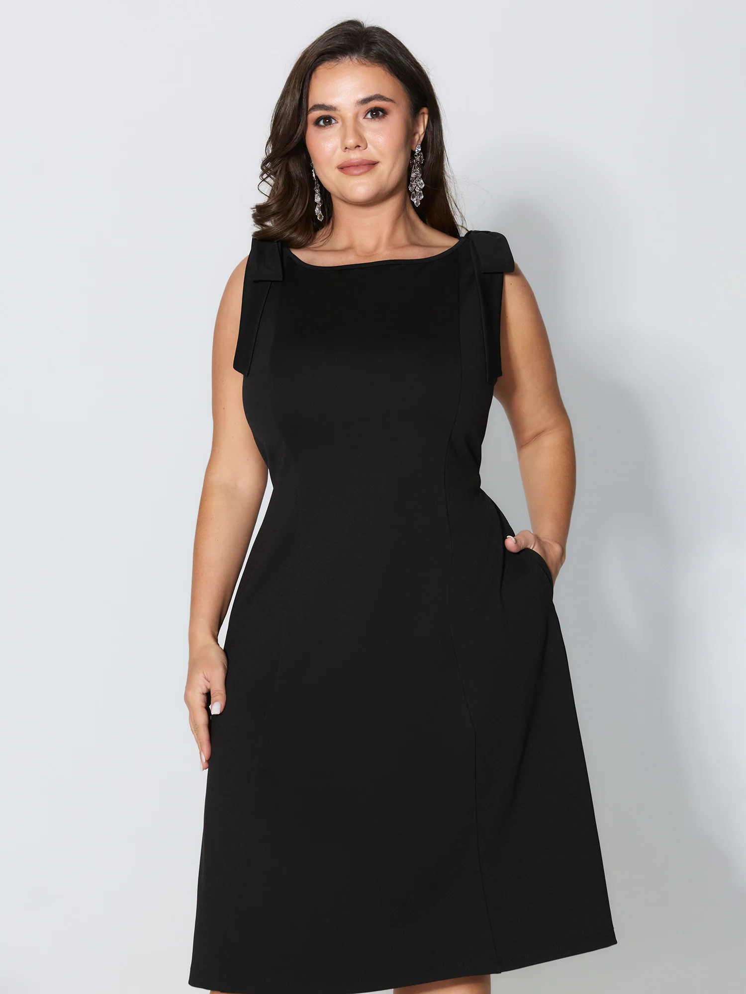 Shoulder Tie Sculpting Bodice Mini Dress - Image 4