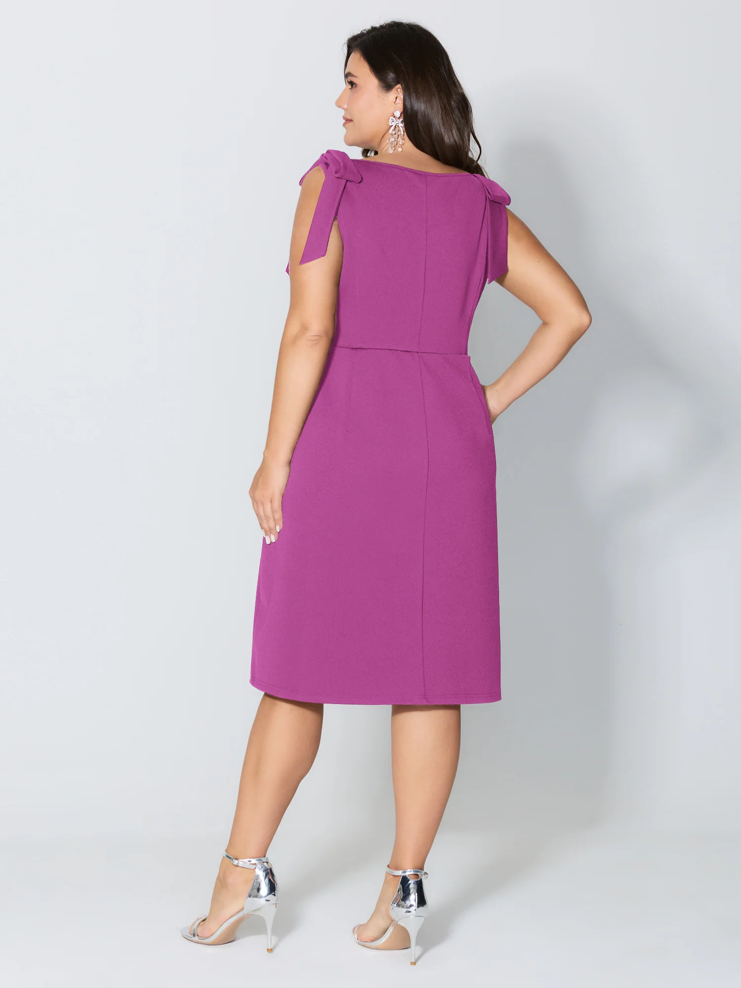 Shoulder Tie Sculpting Bodice Mini Dress - Image 43