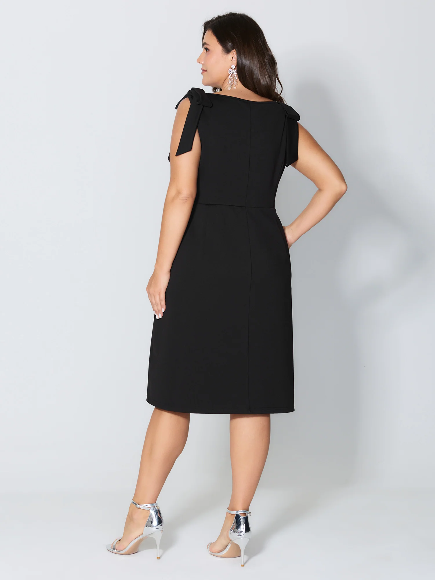 Shoulder Tie Sculpting Bodice Mini Dress - Image 5