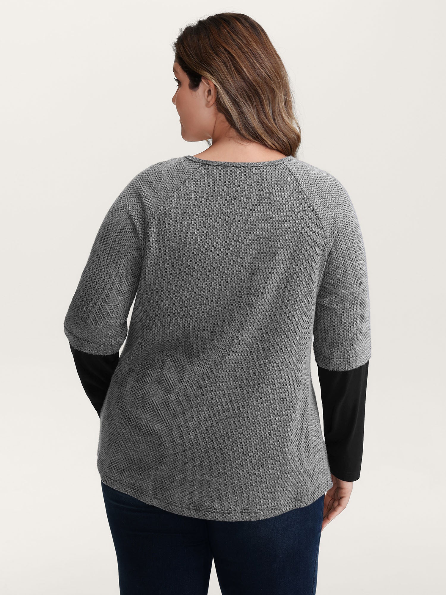 Shoulder Zip Color Contrast T-Shirt - Image 4