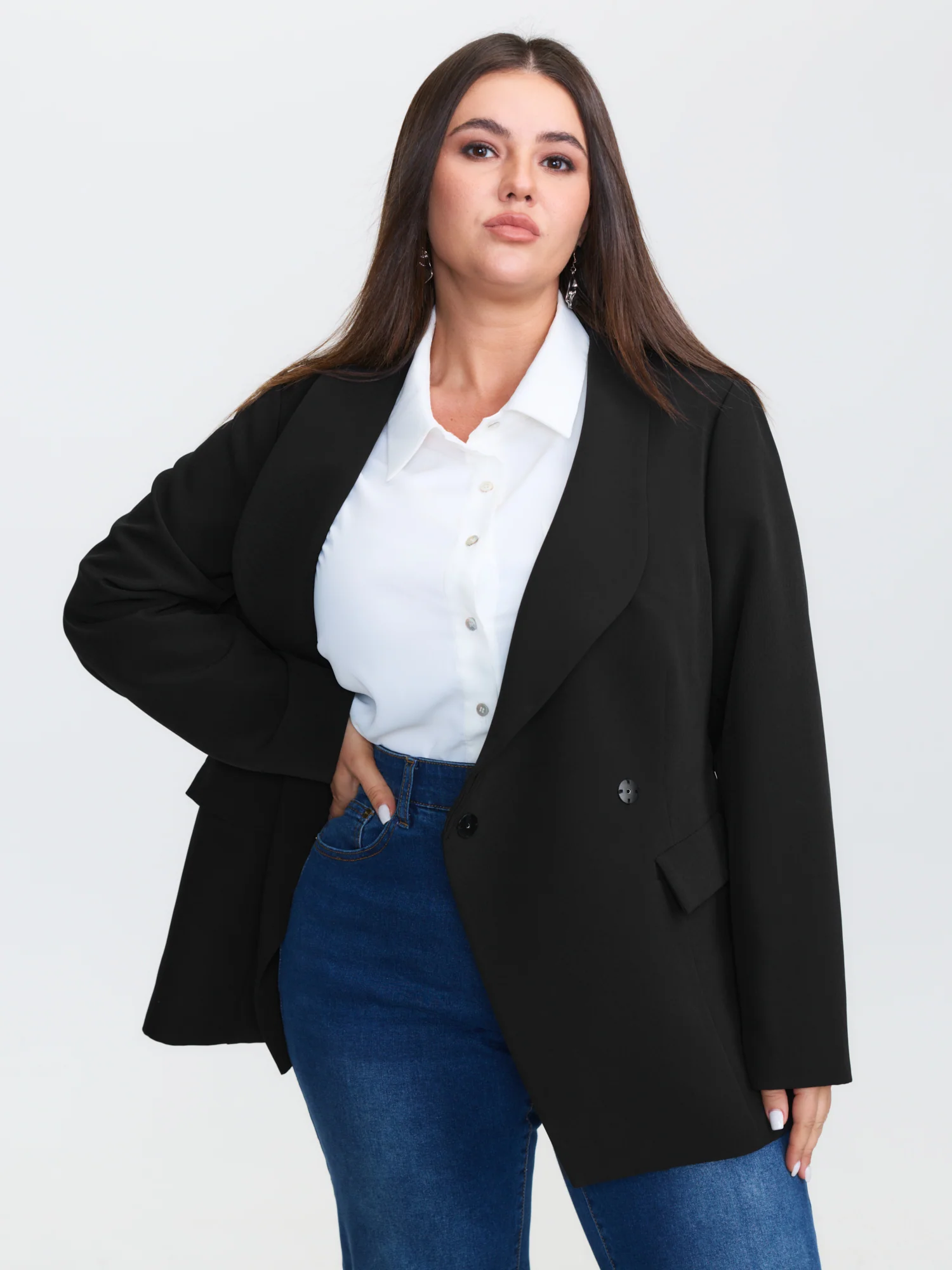 Side Belted Plain Blazer - Image 2