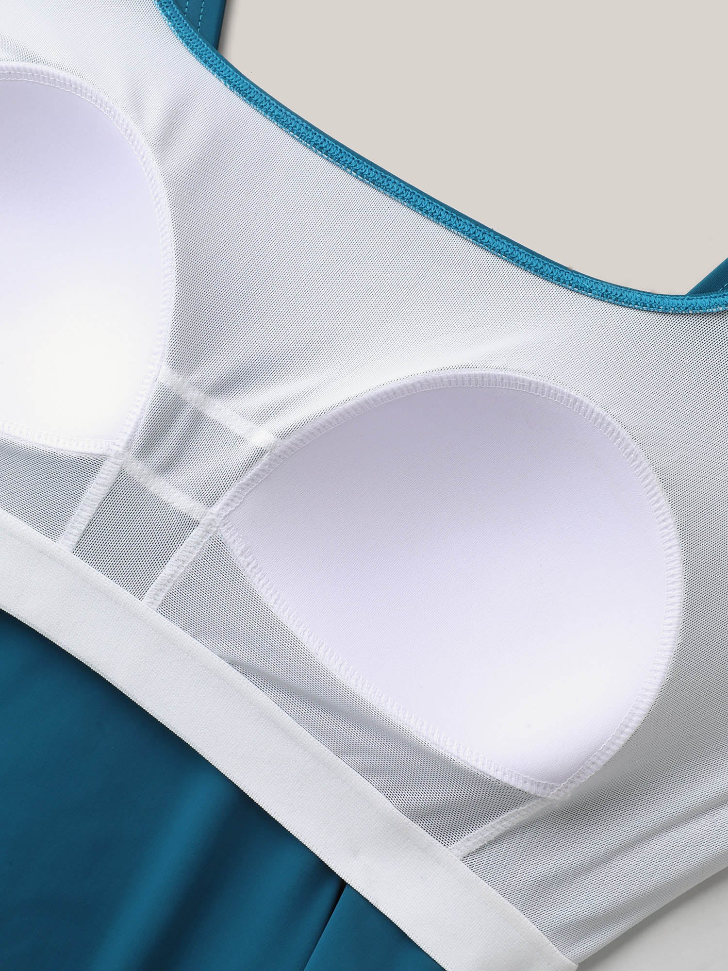 Side Drawstrings Plain Swim Top - Image 5