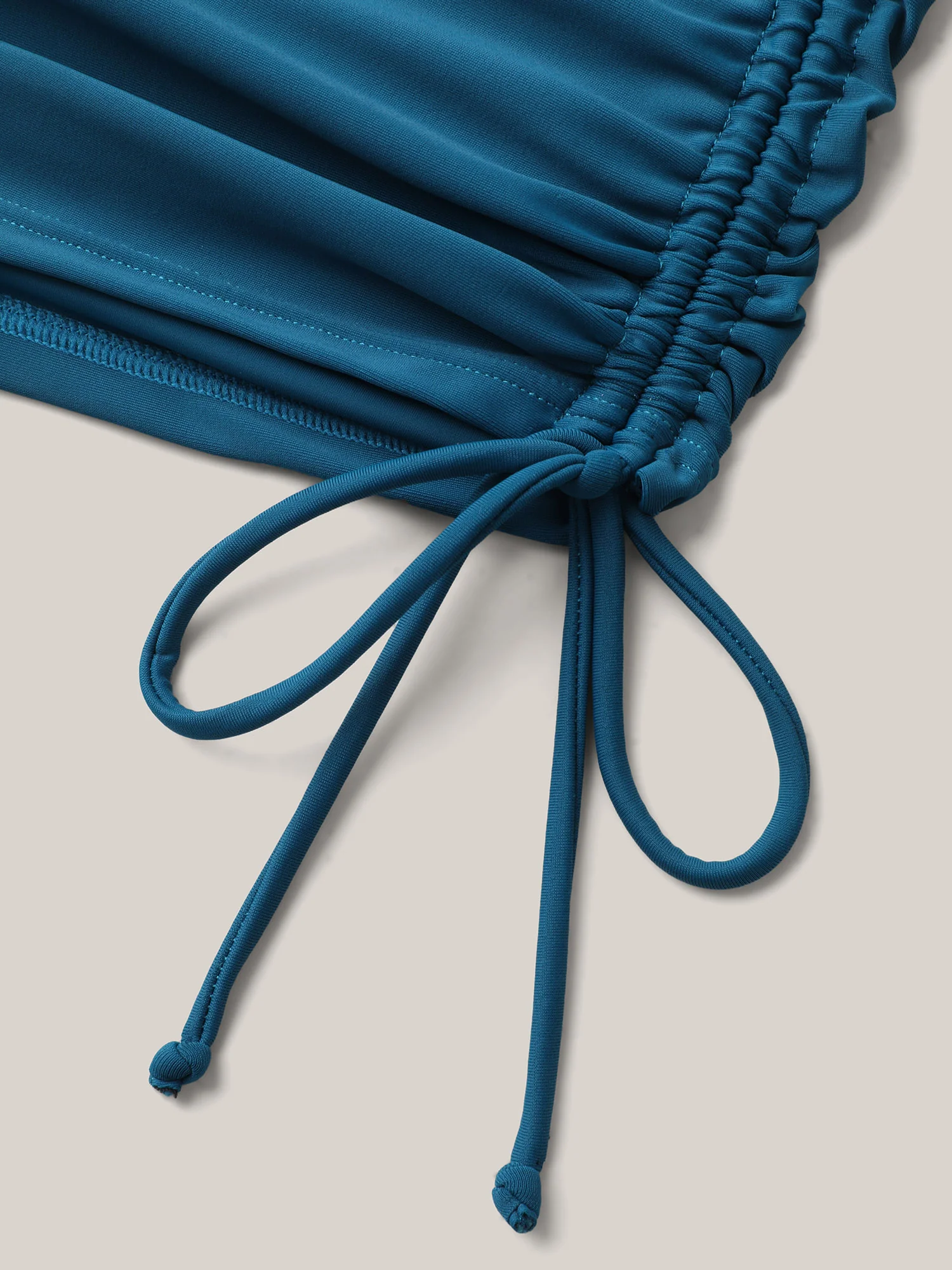 Side Drawstrings Plain Swim Top - Image 6