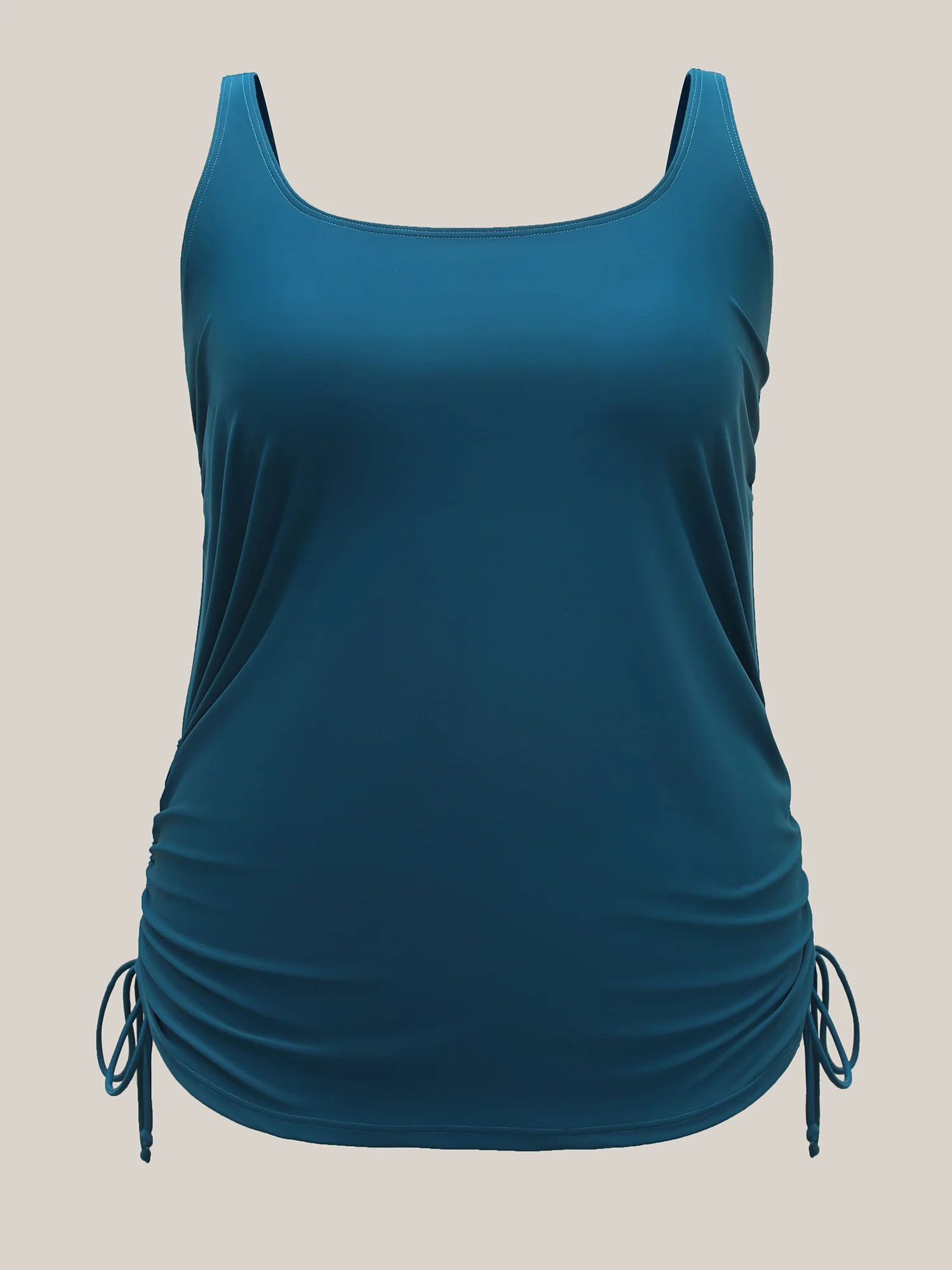 Side Drawstrings Plain Swim Top - Image 7
