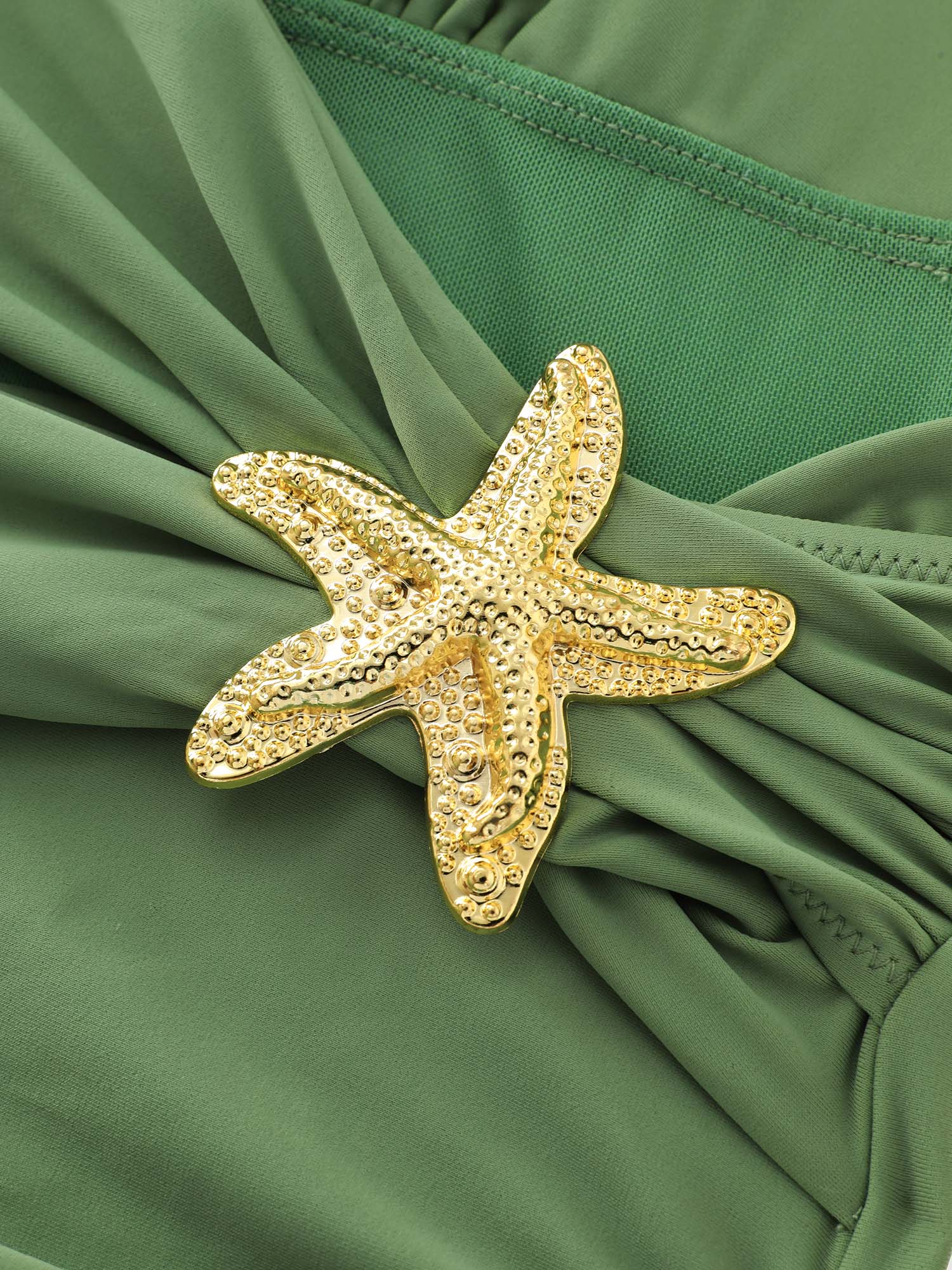 Side Pleated Star Detail One-Piece Swim - Image 6