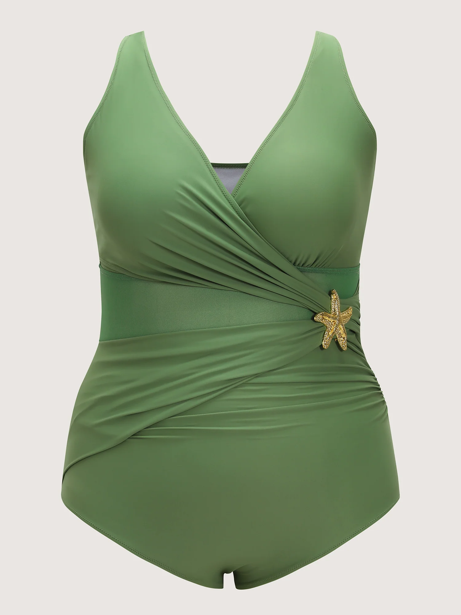 Side Pleated Star Detail One-Piece Swim - Image 7