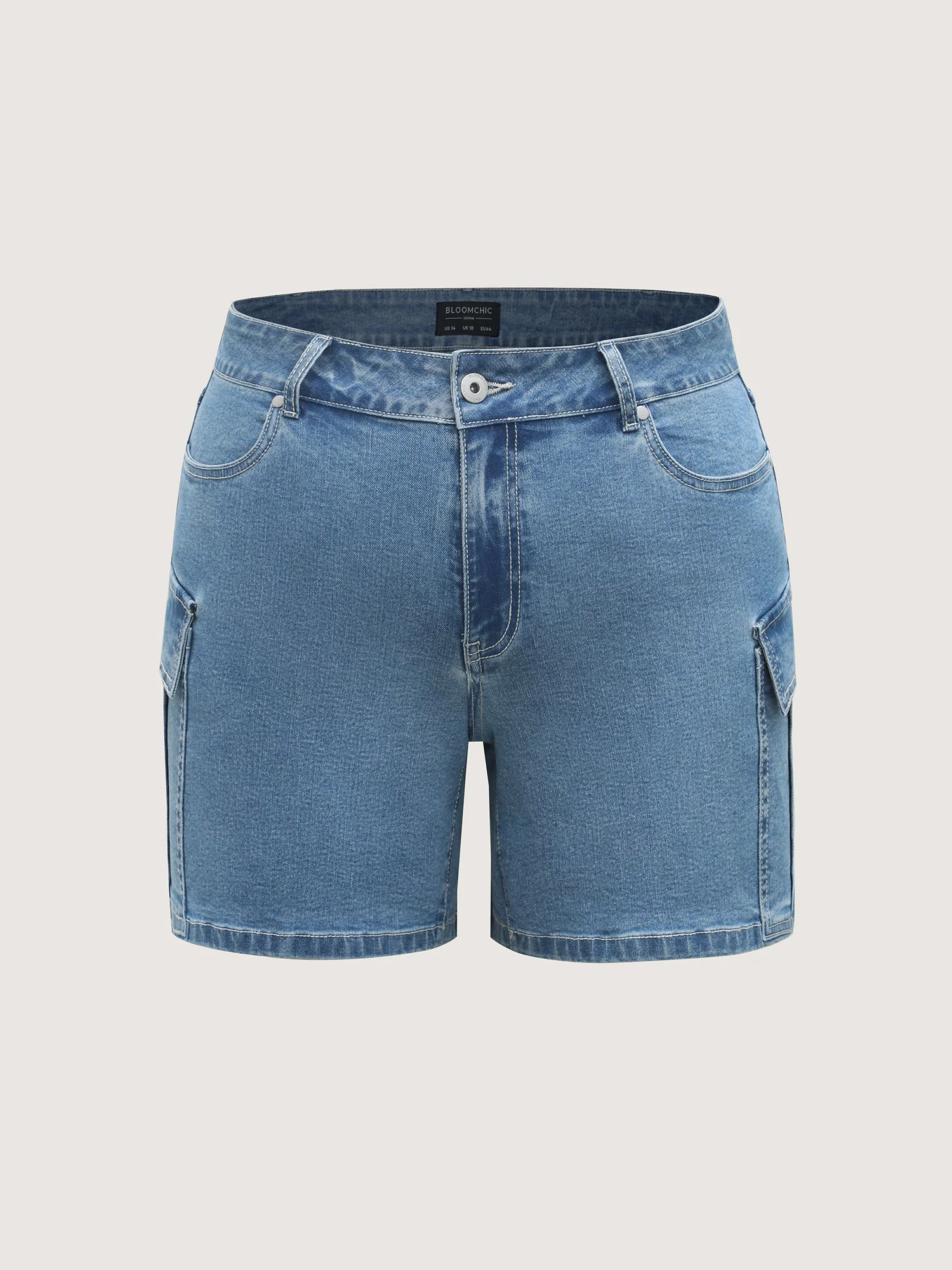 Side Pockets Wide-Leg Denim Shorts - Image 7