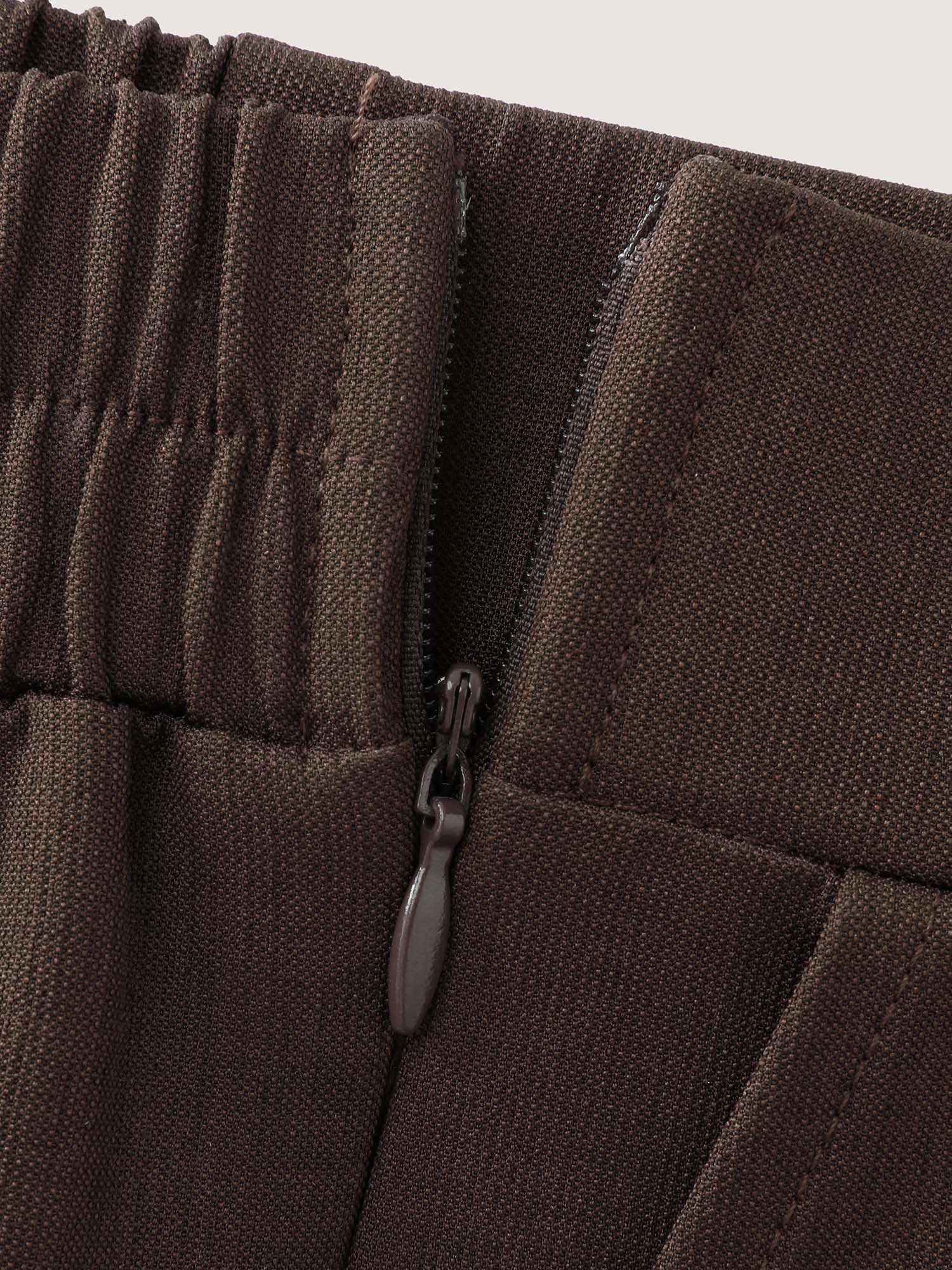 Side Seam Pockets Stretchy Waist Wide-Leg Pants - Image 6