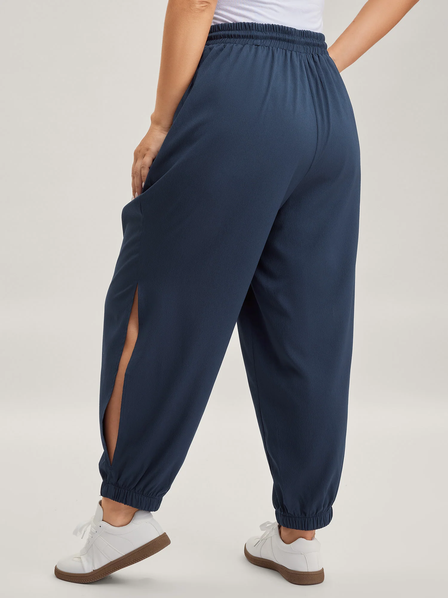 Side Slit Waist-Drawstring Jogger Pants - Image 6