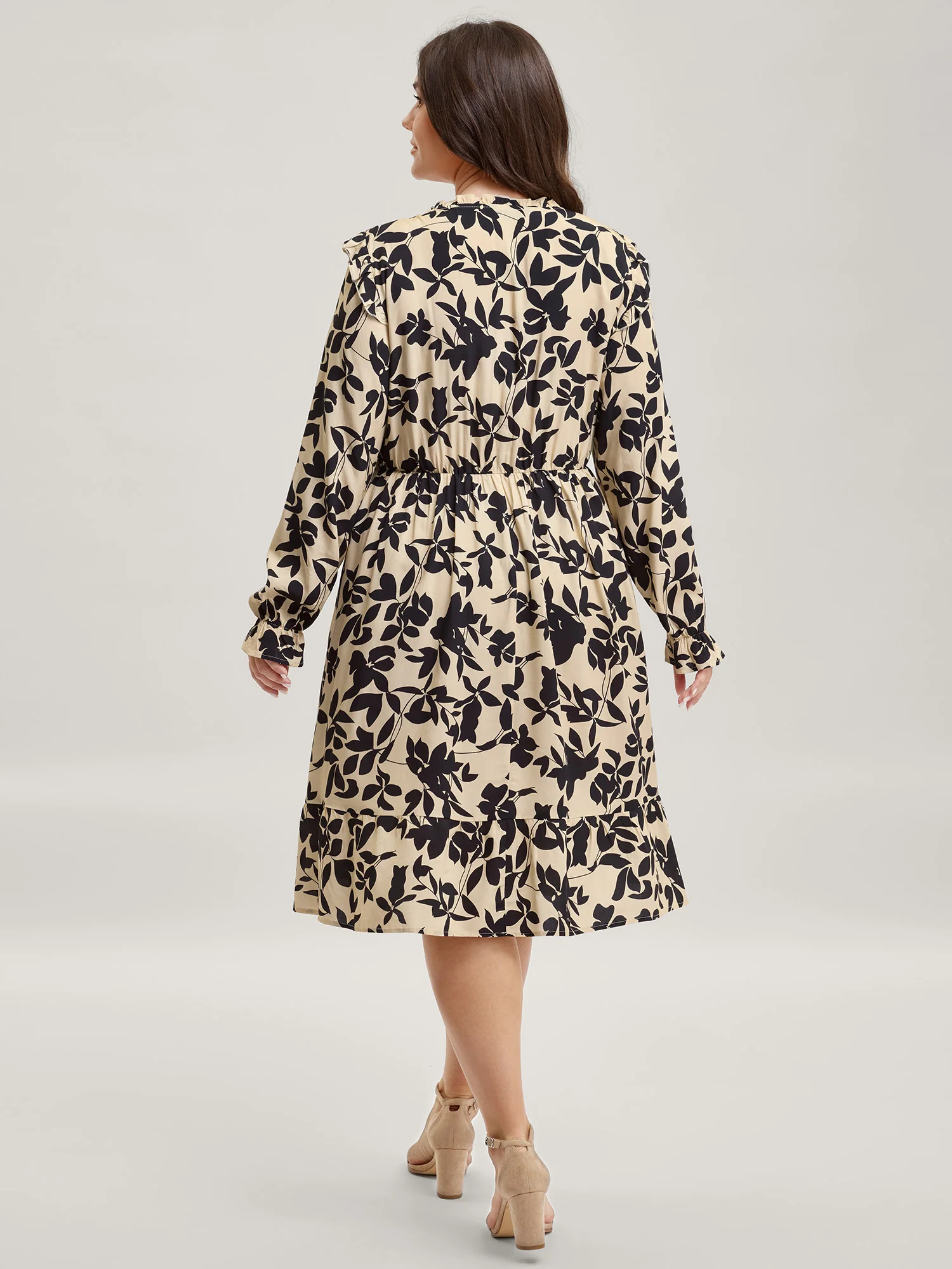 Silhouette Floral Neck-Tie Midi Dress - Image 4